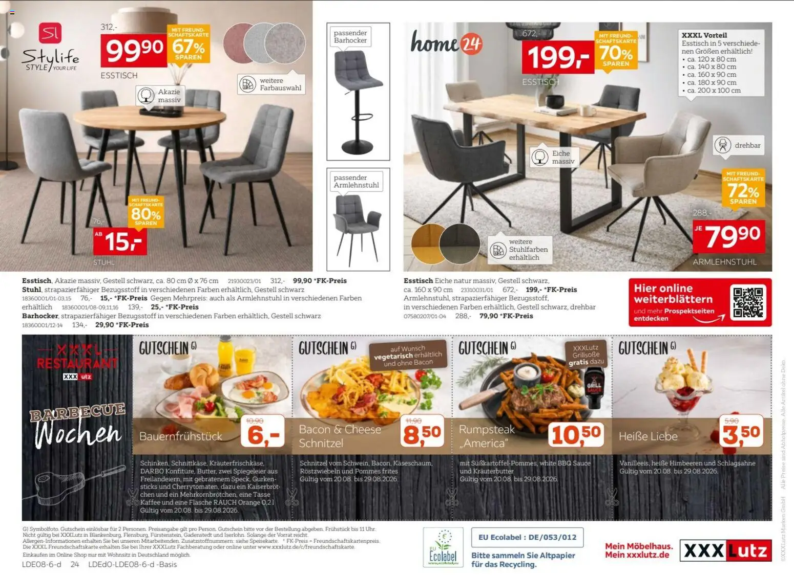 XXXLutz Nr. 1 beim Preis – gültig ab 15.08.2026 | Seite: 36 | Produkte: Schlagsahne, Kaffee, Kräuterbutter, Gurken