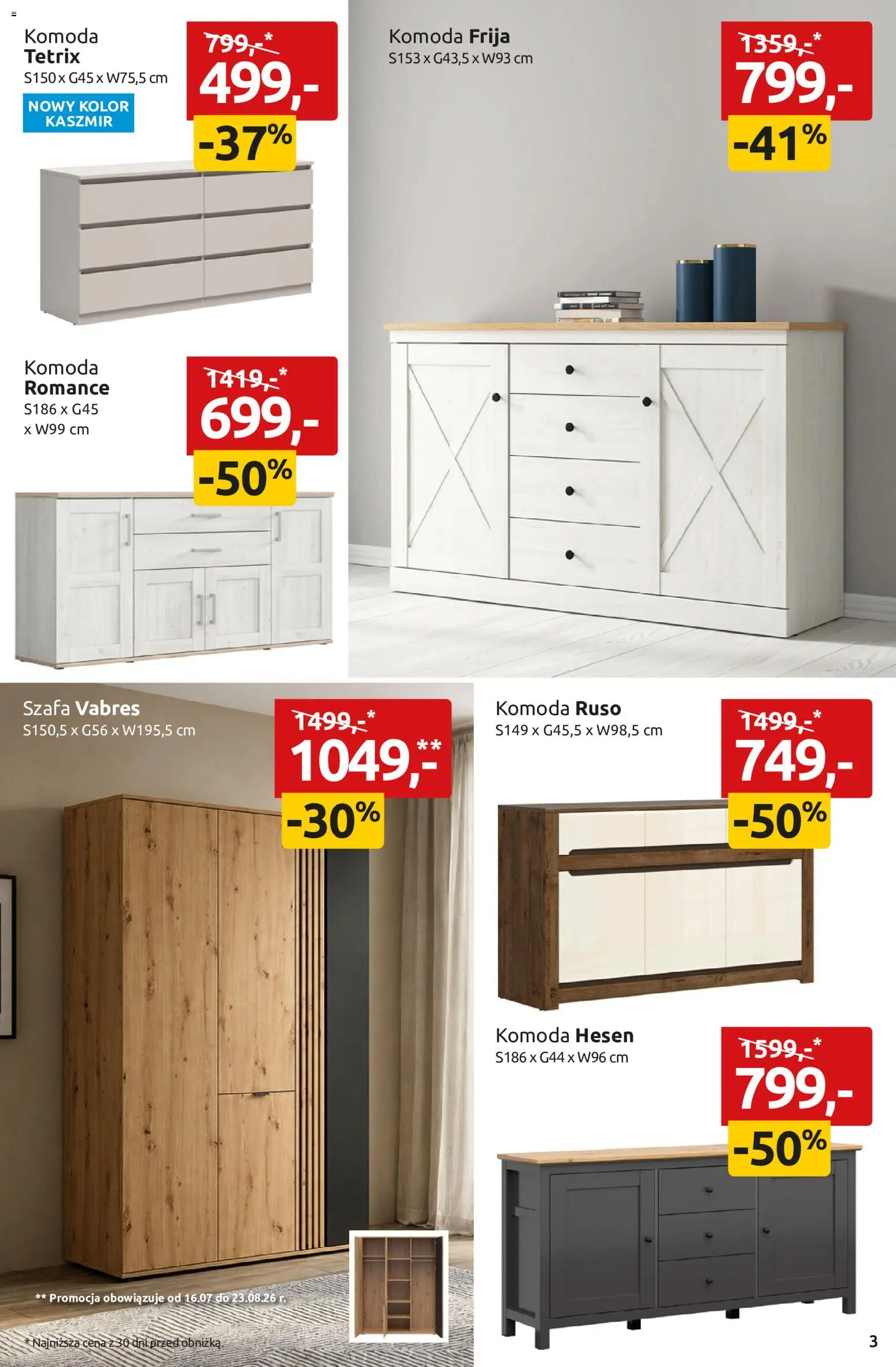 Black Red White promocje od 16.07.2026 | Strona: 3 | Produkty: Szafa, Komoda