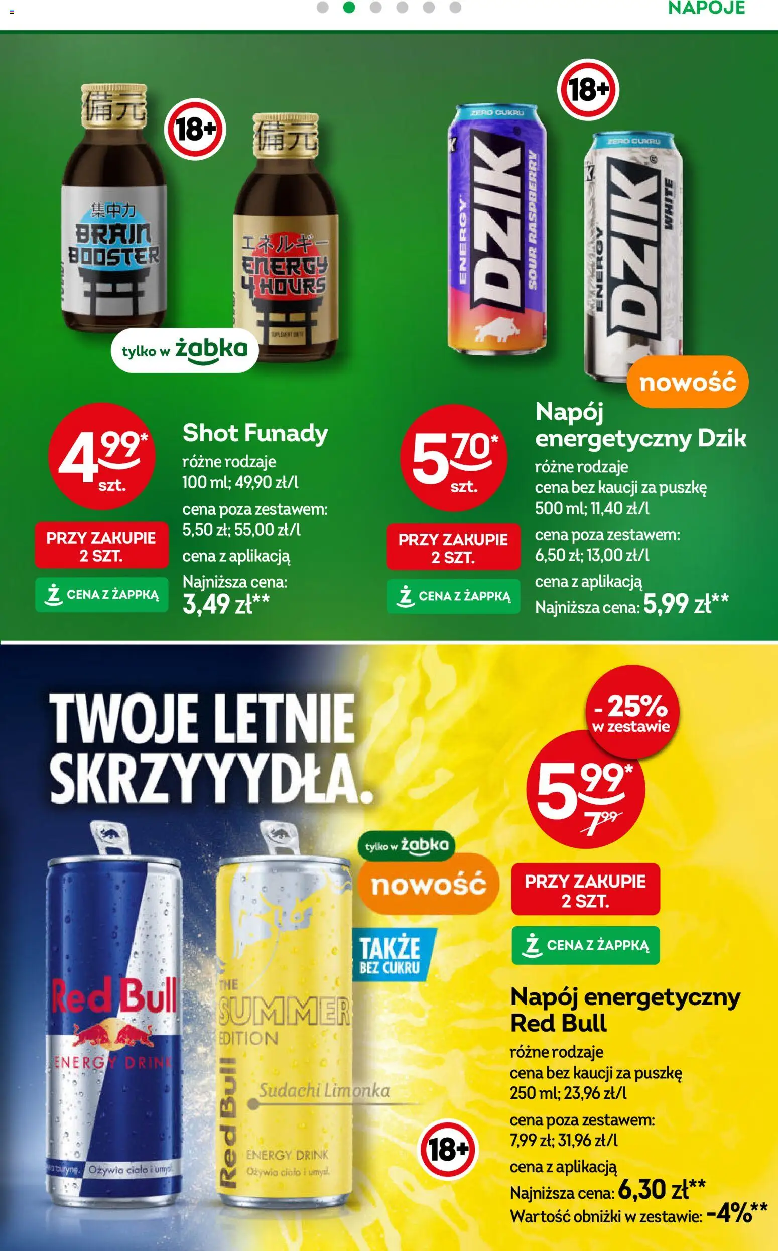 Żabka gazetka od 20.05.2026 | Strona: 33 | Produkty: Limonka, Red bull, Napoje