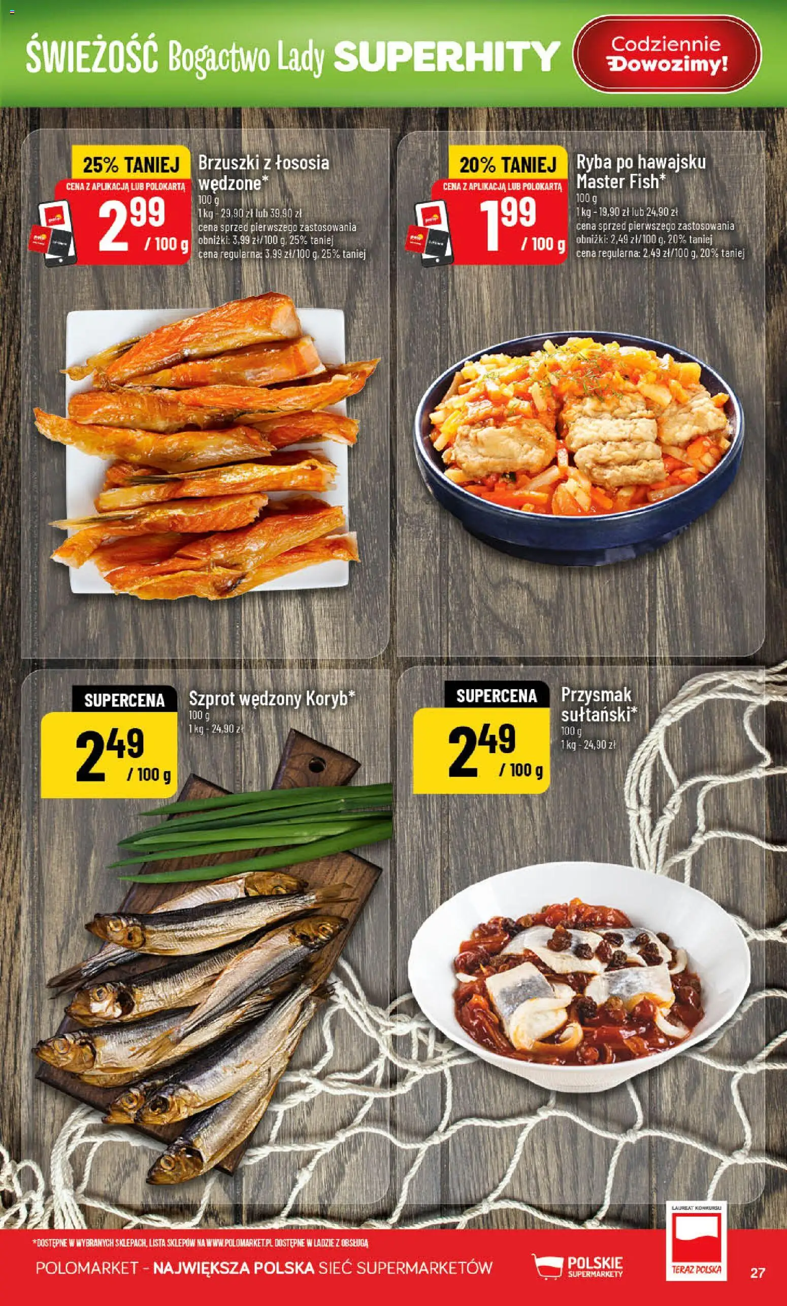 POLOmarket gazetka od 10.06.2026 | Strona: 27 | Produkty: Brzuszki z łososia, Ryba