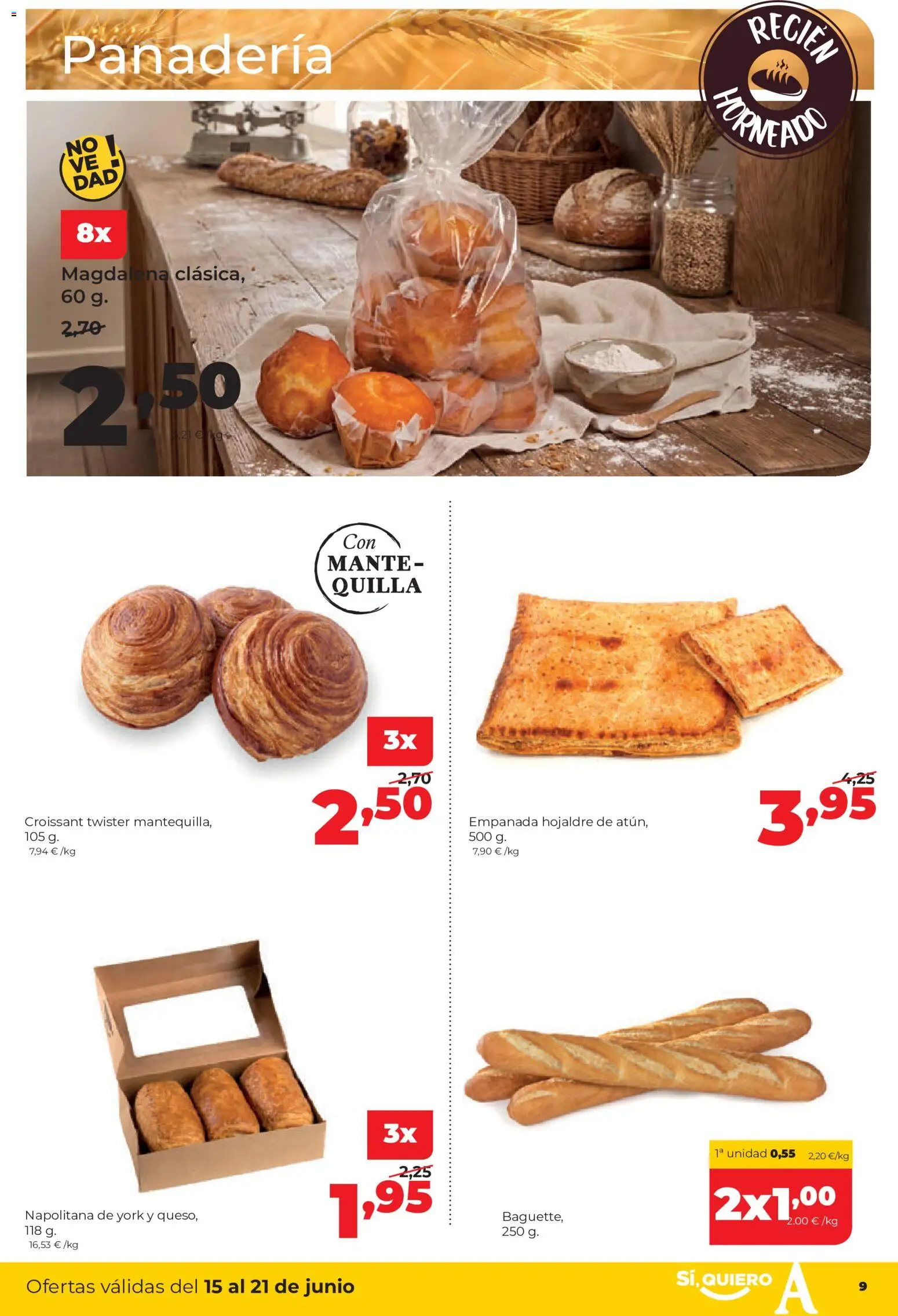 Alimerka folleto Castilla y León │ válido desde el 15.06.2026 | Página: 9 | Productos: Croissant, Panadería