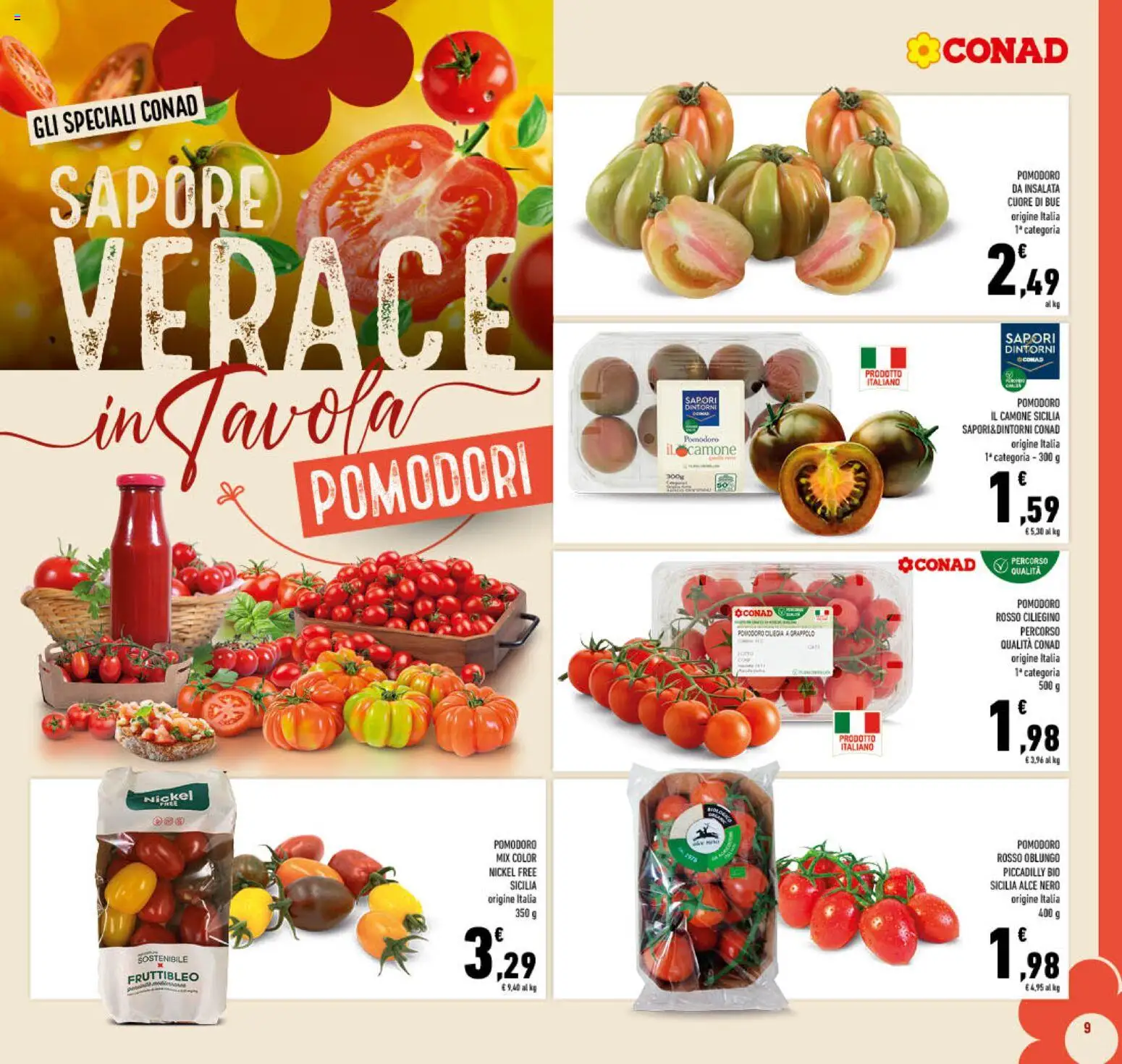 Volantino Conad del 06.05.2026 | Pagina: 9 | Prodotti: Insalata, Pomodoro, Pomodori