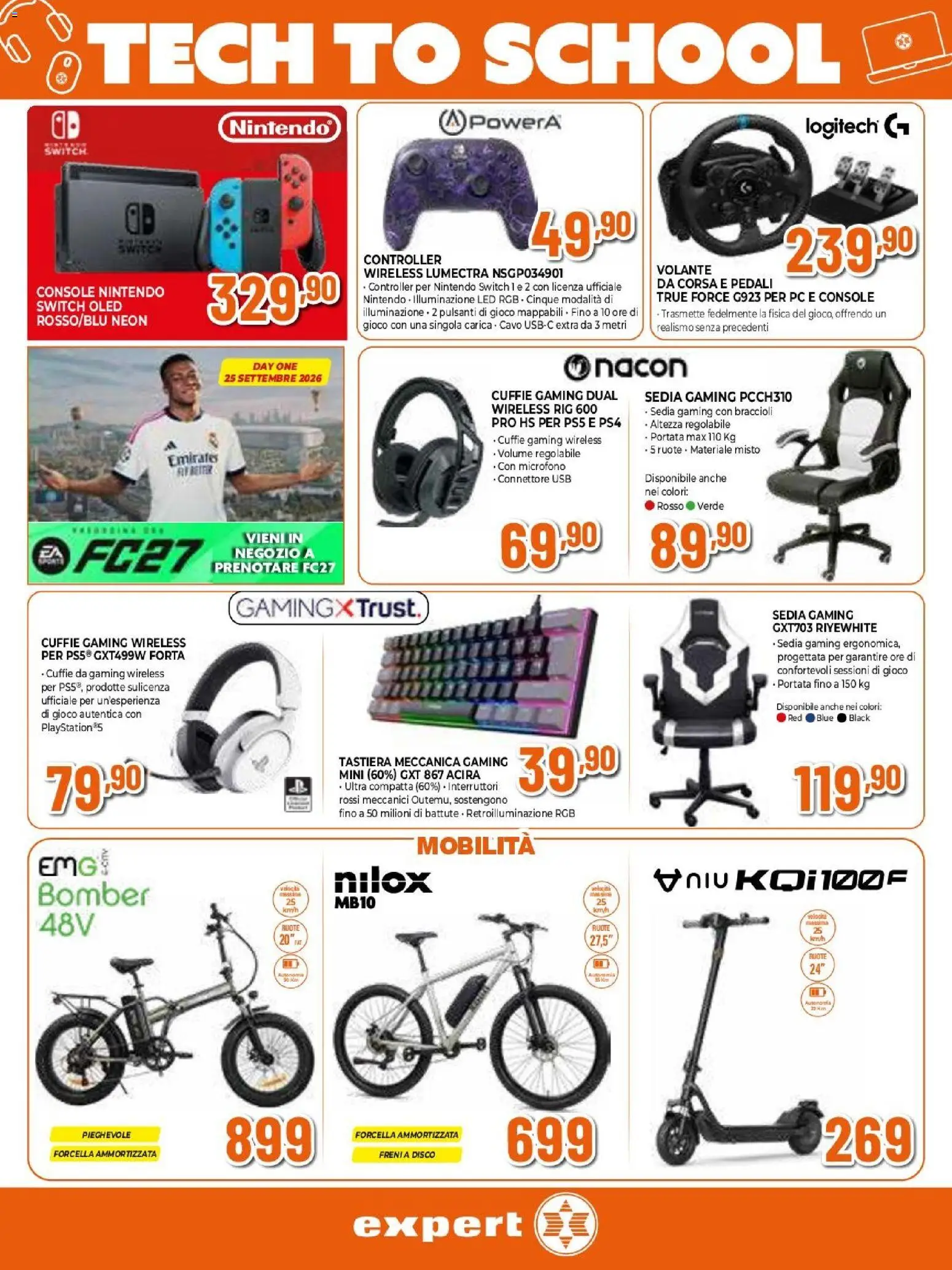 Volantino Expert del 20/08/2026 | Pagina: 19 | Prodotti: Tastiera, Cuffie, USB, Sedia