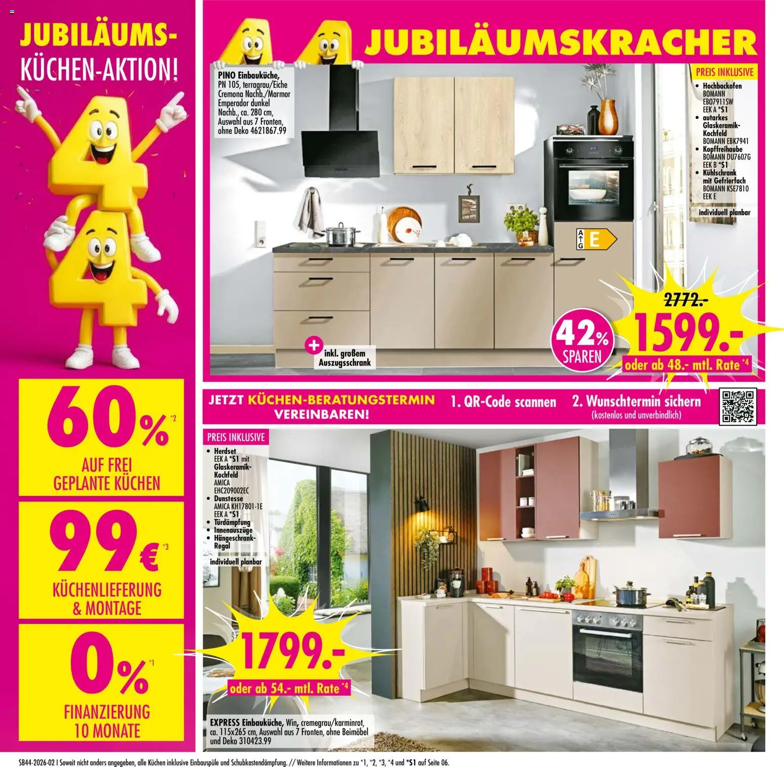 SB Möbel Boss Aktueller Prospekt – gültig ab 24.10.2026 | Seite: 2 | Produkte: Kühlschrank, Kochfeld, Hängeschrank, Kuchen