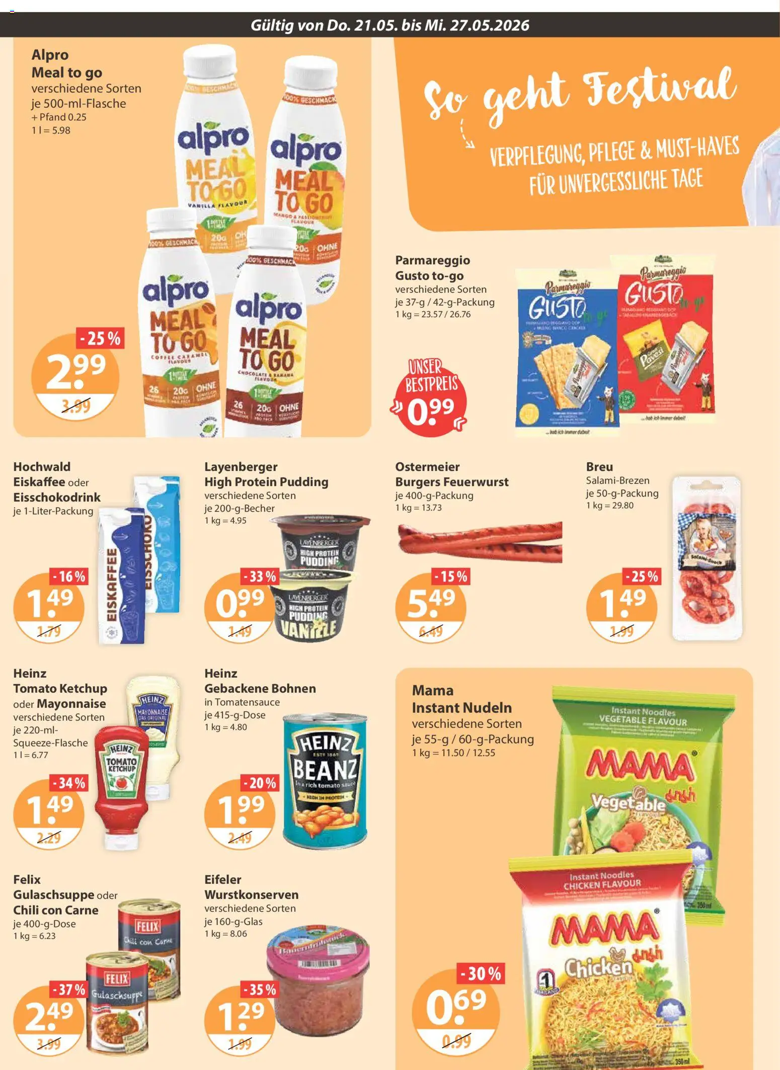 V-Markt Angebote – gültig ab 21.05.2026 | Seite: 12 | Produkte: Pudding, Alpro, Mayonnaise, Chili