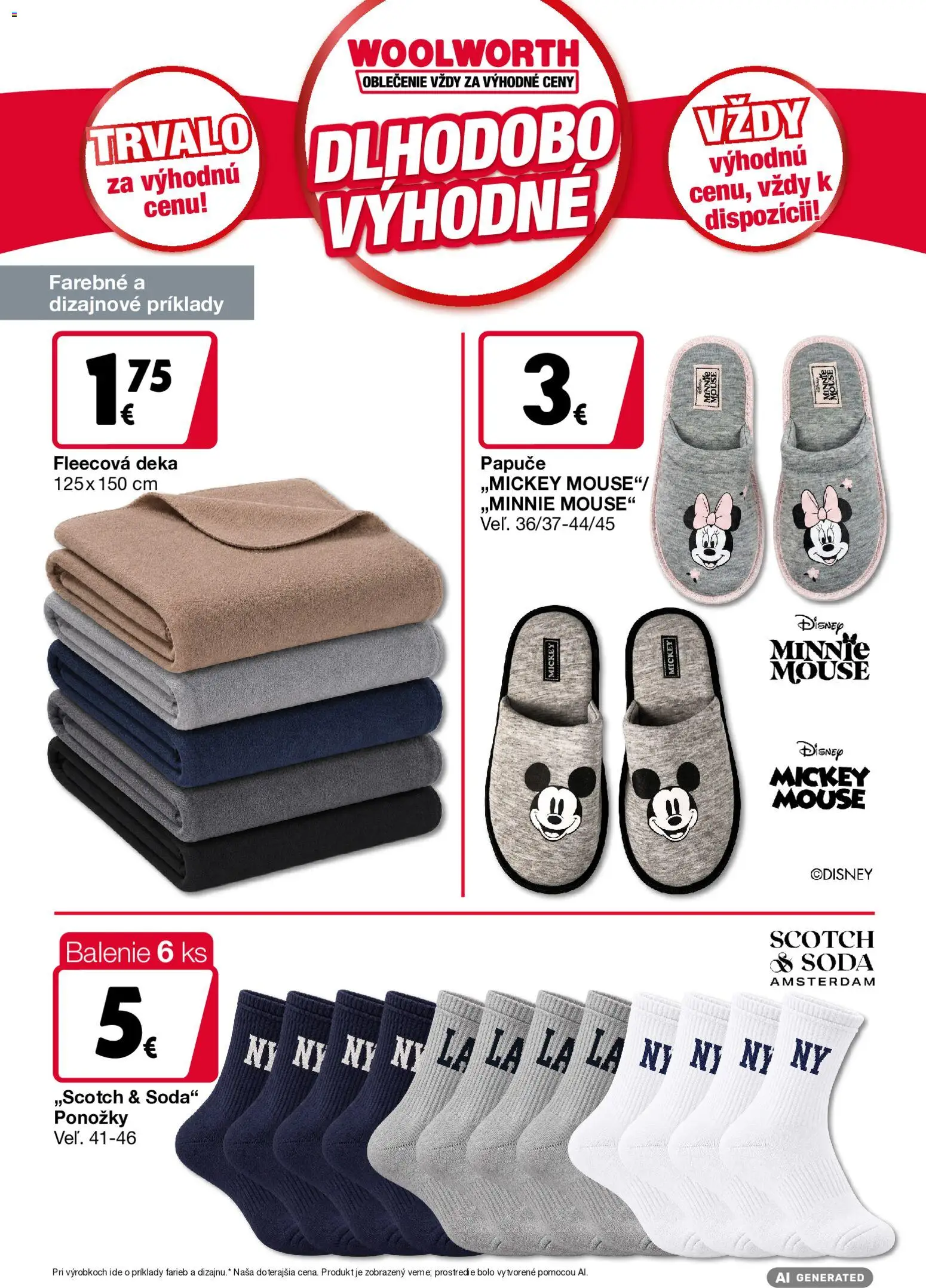 Nové Woolworth akcie – leták je platný od 09.10.2026 | Strana: 4 | Produkty: Ponožky, Papuče