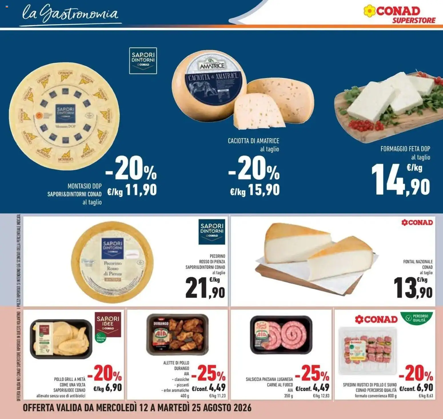 Volantino Conad dal 12/08/2026 > Anteprima | Pagina: 12 | Prodotti: Erbe, Formaggio, Salsiccia, Spiedini