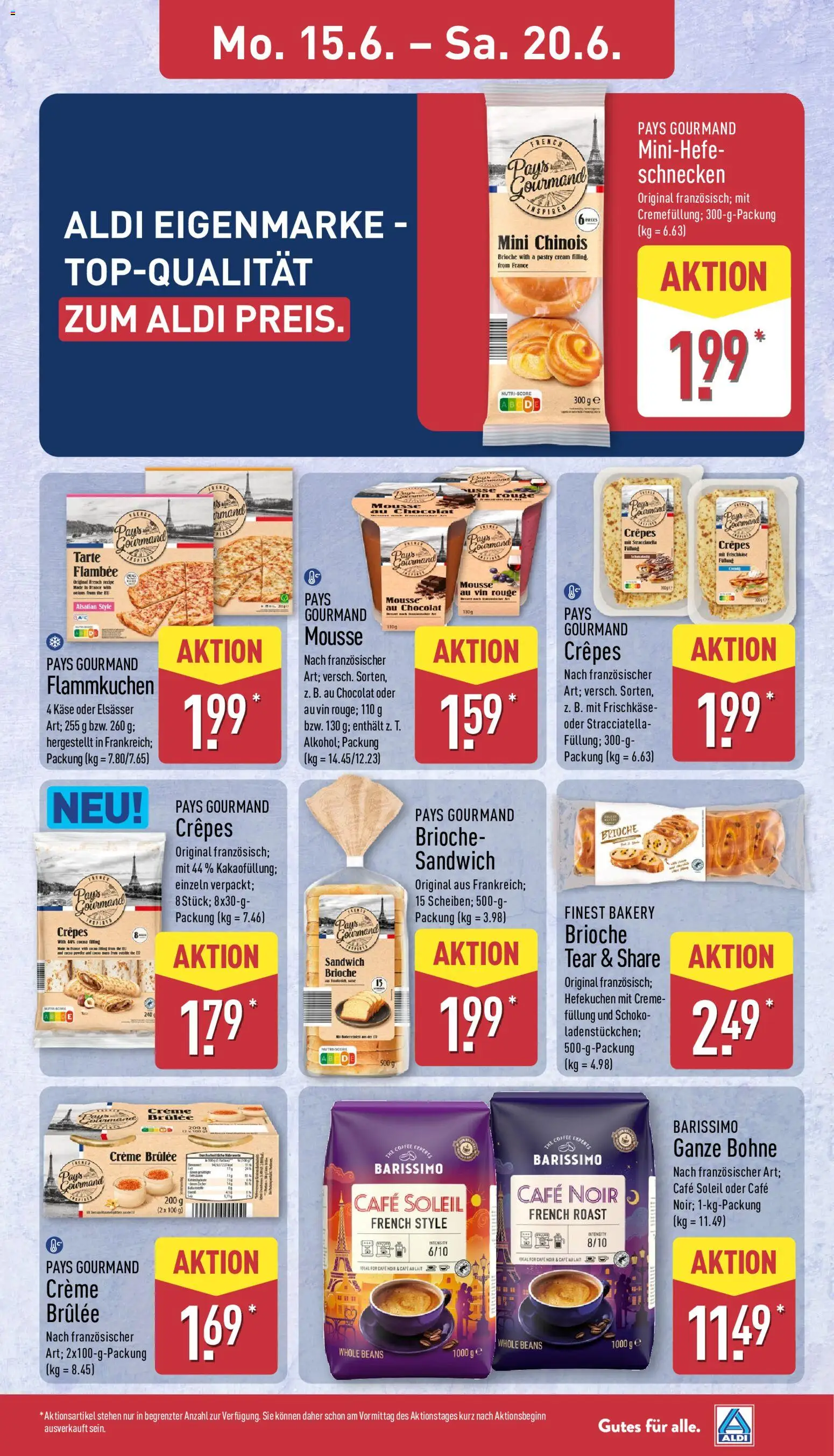 Aldi Prospekt – gültig ab 15.06.2026 | Seite: 15 | Produkte: Käse, Rouge, Creme brulee, Frischkase
