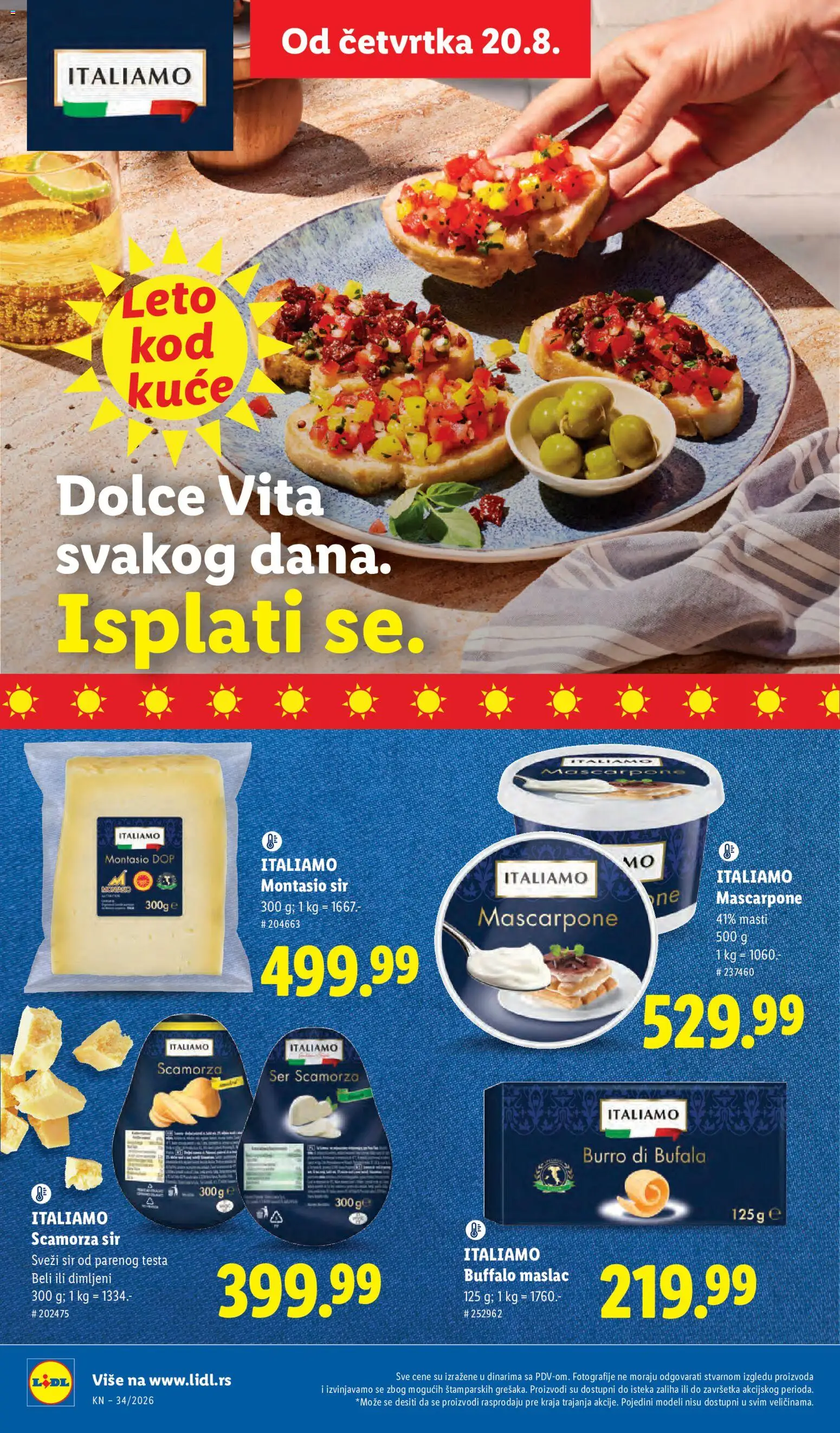 Lidl katalog - važi od 20.08.2026 | Strana: 50 | Proizvode: Maslac, Sir, Mascarpone, Sveži sir