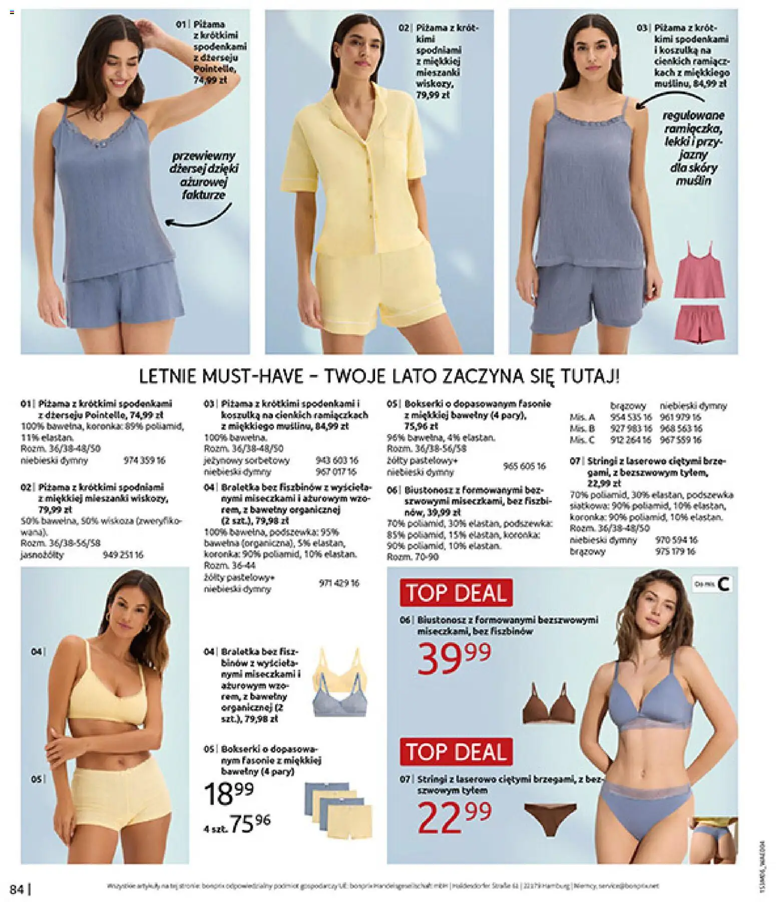 BonPrix Katalog od 15.06.2026 | Strona: 86 | Produkty: Stringi, Braletka, Piżama, Bokserki