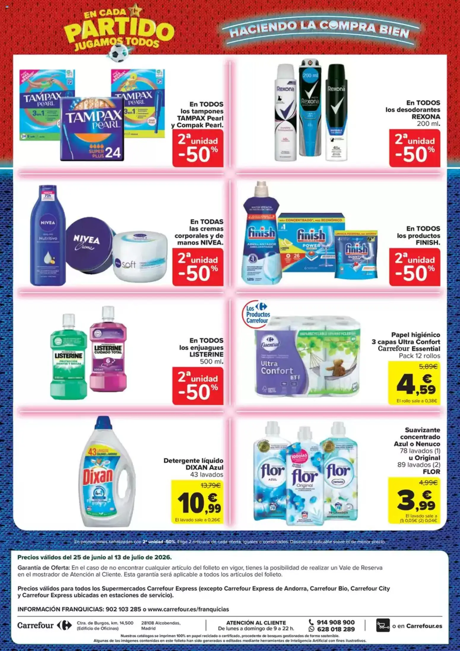 Carrefour Express folleto │ válido desde el 25/06/2026 | Página: 4 | Productos: Detergente, Papel higienico, Detergente líquido, Suavizante