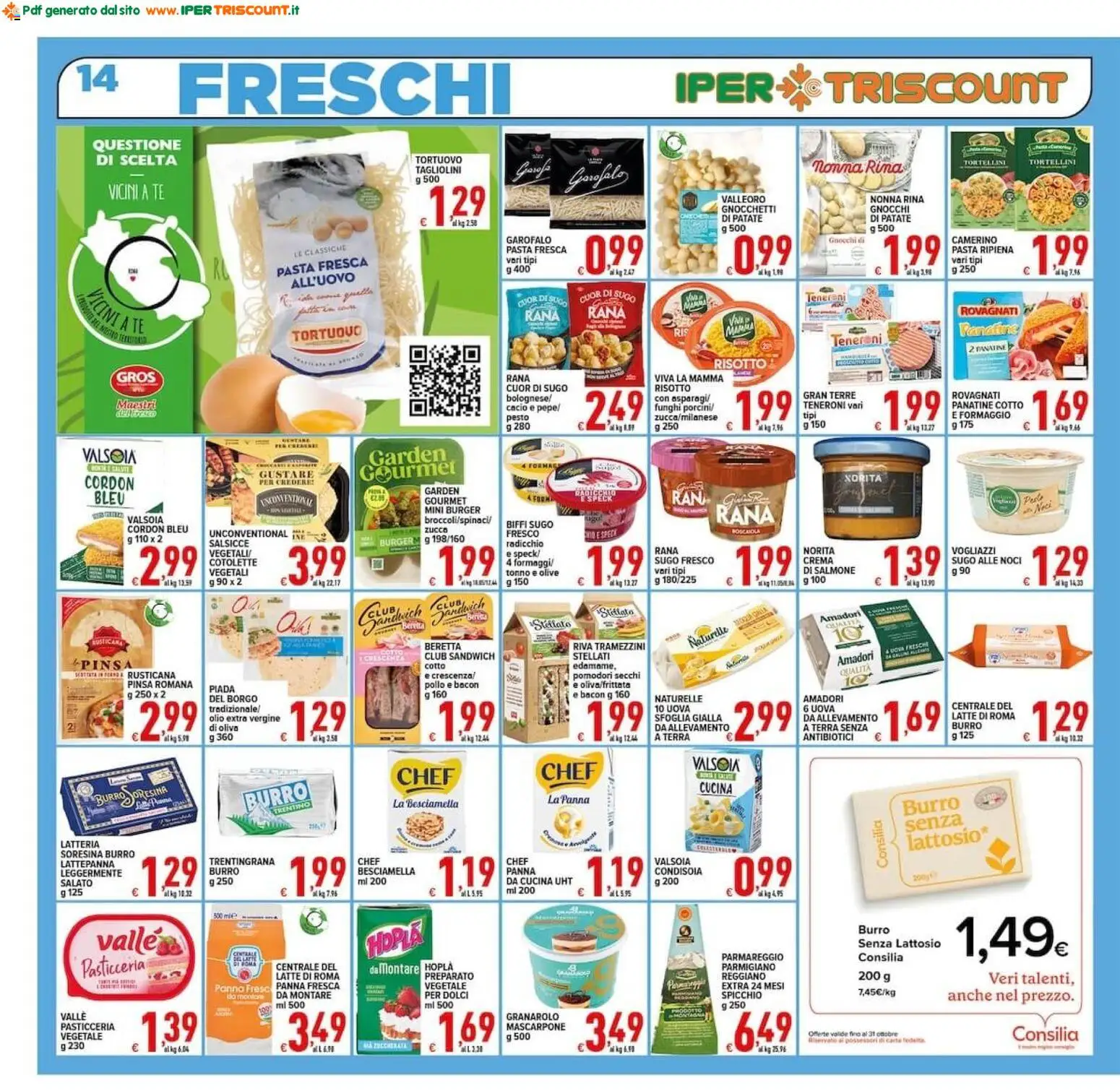 Volantino Ipertriscount del 02/10/2026 | Pagina: 14 | Prodotti: Uova, Olio, Parmigiano, Pomodori secchi