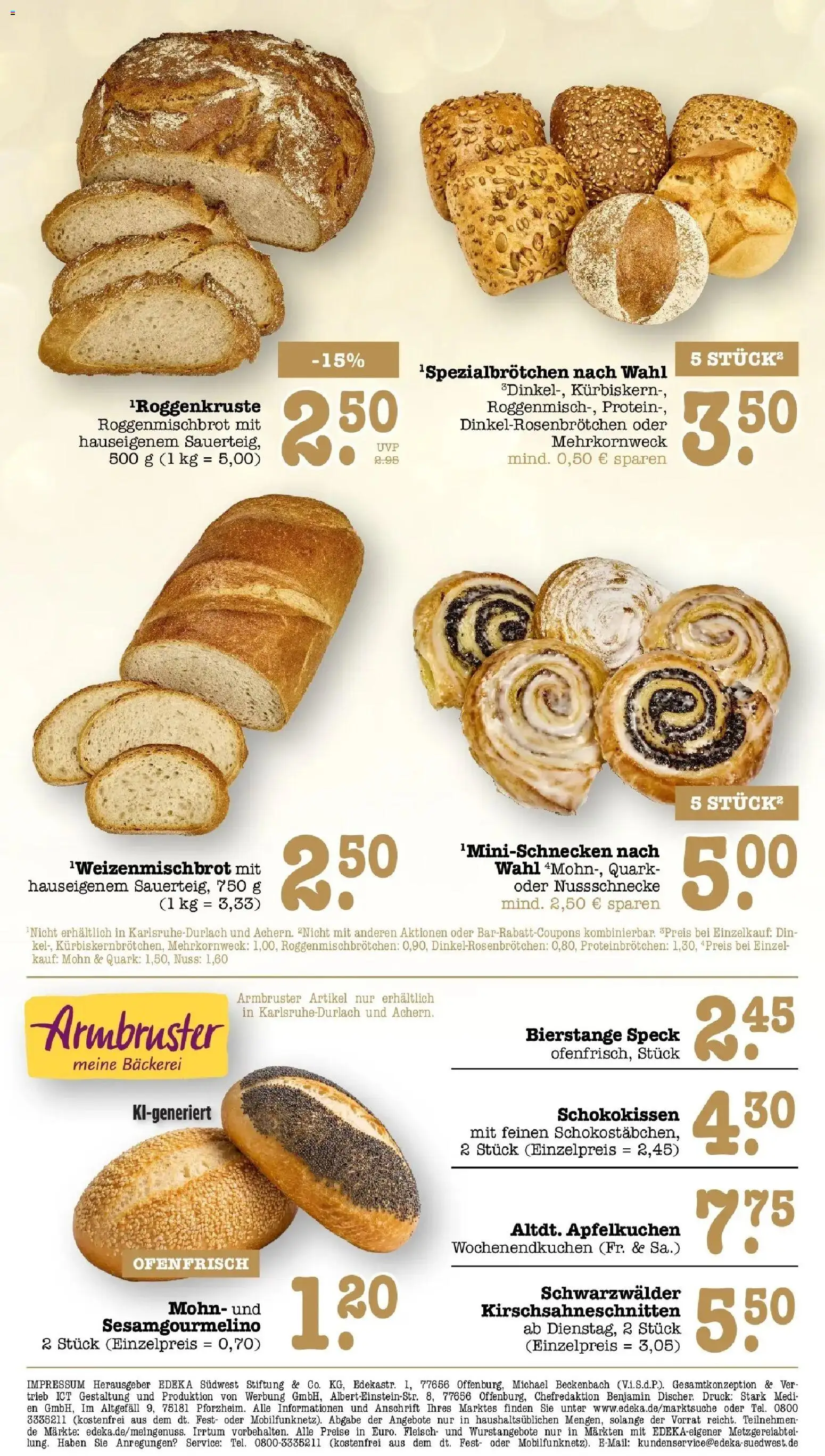 E center Prospekt Karlsruhe (ab 21.09.2026) zum Blättern | Seite: 14 | Produkte: Bäckerei, Quark, Fleisch