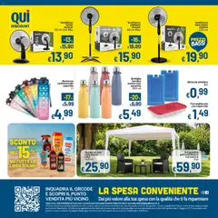 Anteprima del volantino Qui Discount volantino valido a partire dal 02.06.2026 | Pagina: 12 | Prodotti: Ventilatore, Borraccia, Bottiglia, Tavolo
