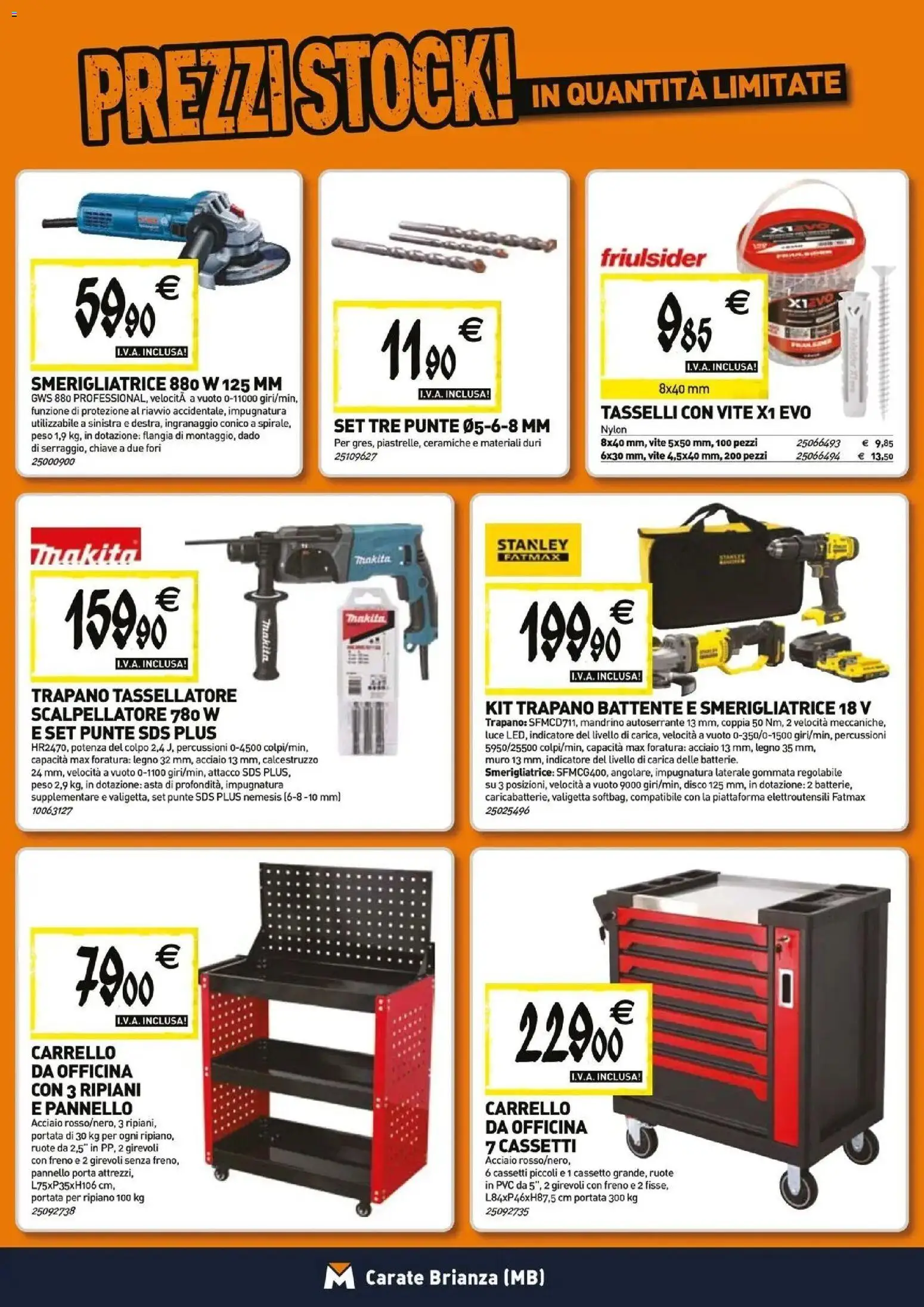 Volantino TECNOMAT del 26.03.2026 | Pagina: 21 | Prodotti: Ripiano, Carrello, Trapano, Smerigliatrice
