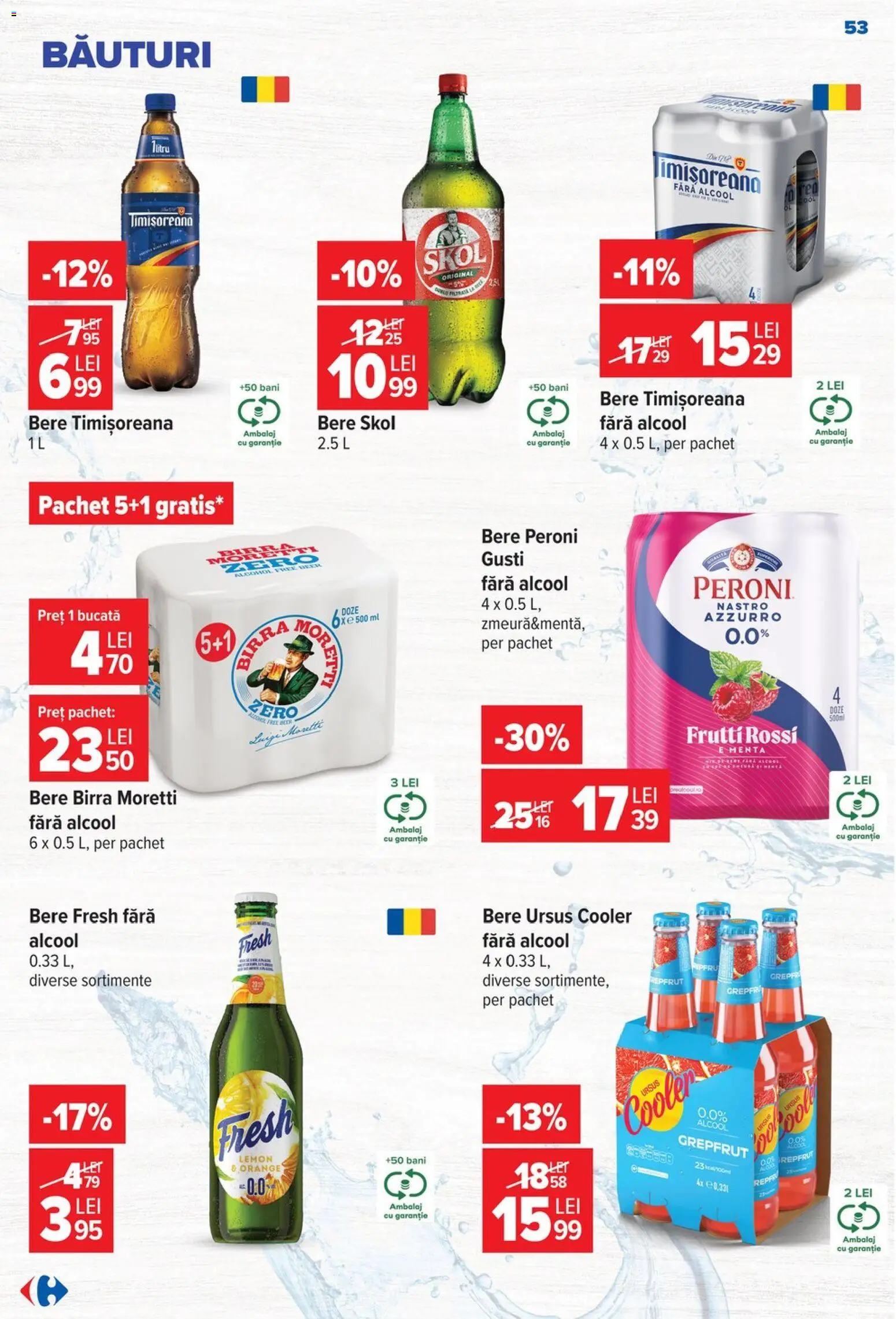 Noul catalog Carrefour – valabil de la 17.06.2026 | Pagină: 52 | Produse: Bere, Grepfrut