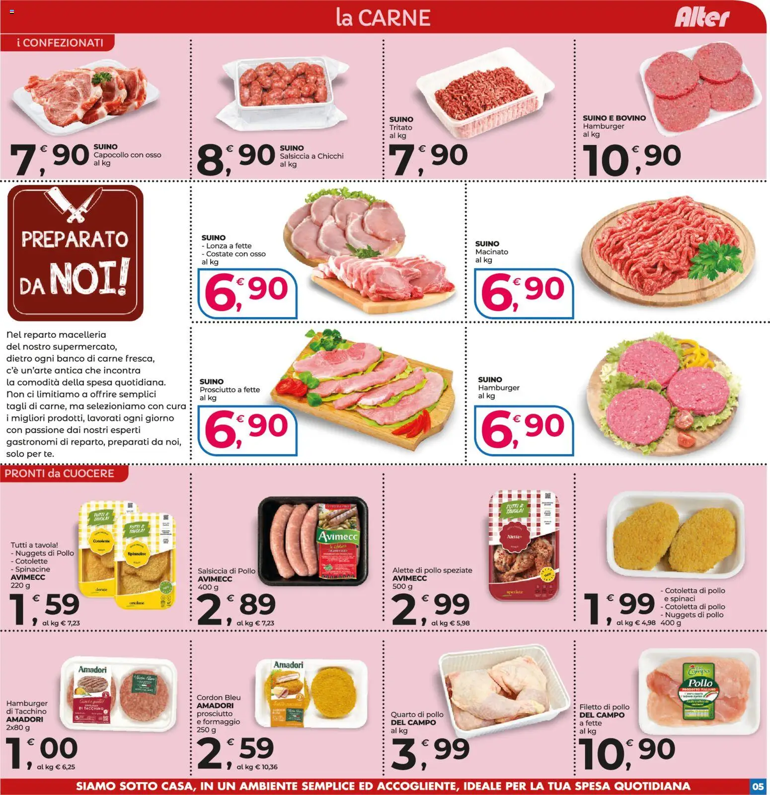 Volantino Alter Discount del 04/09/2026 | Pagina: 5 | Prodotti: Bovino, Filetto, Tacchino, Spinaci