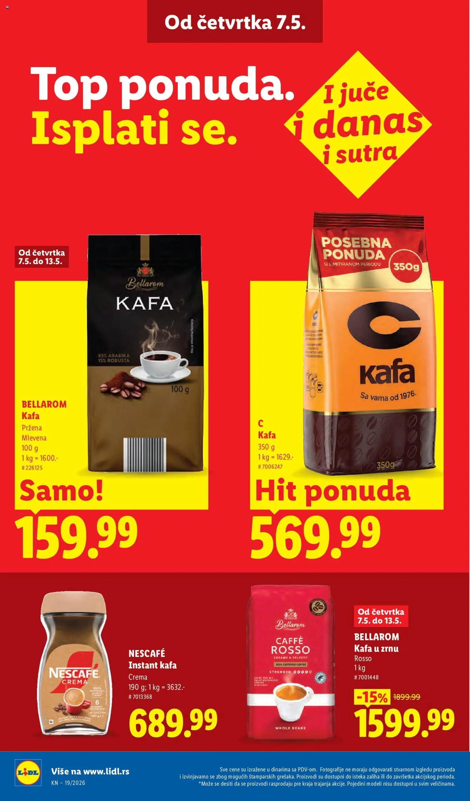 Lidl katalog - važi od 07.05.2026 | Strana: 26 | Proizvode: Kafa u zrnu, Instant kafa, Kafa, Nescafé