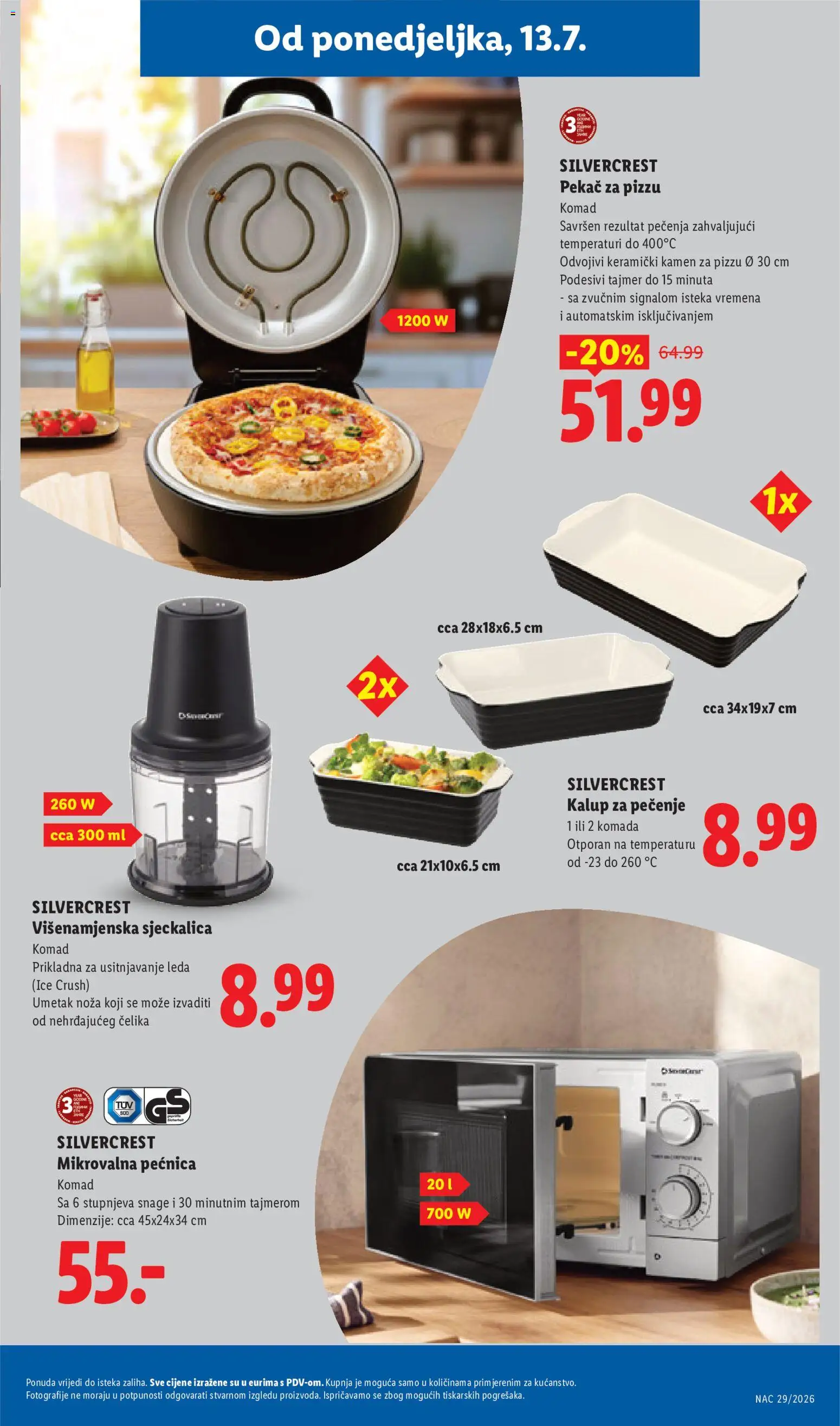 Lidl katalog | vrijedi od 13.07.2026 | Stranica: 33 | Proizvodi: Sjeckalica, Pećnica, Mikrovalna pećnica