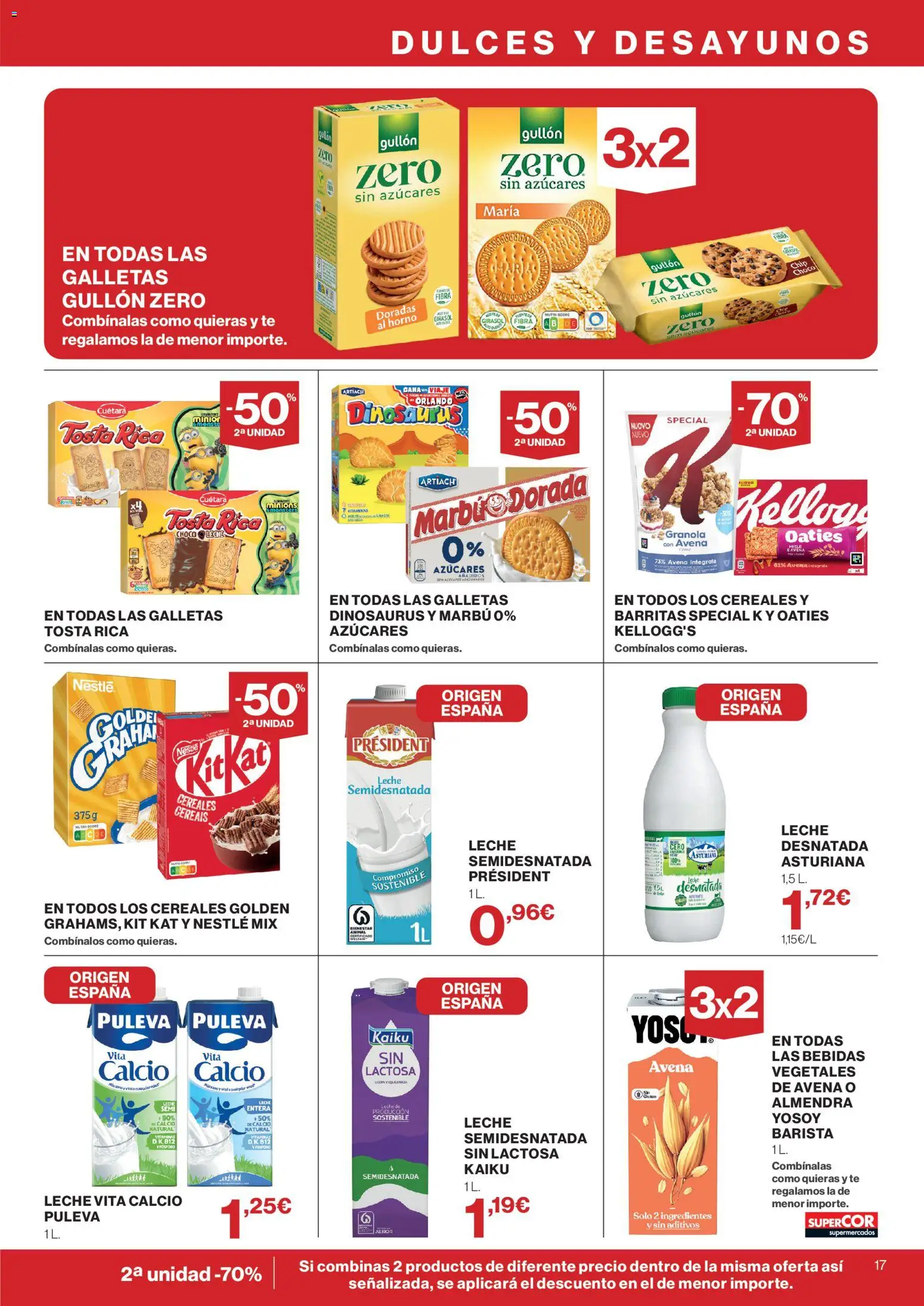 Supercor Canarias │ válido desde el 28/10/2026 | Página: 17 | Productos: Leche desnatada, Dulces, Horno, Bebidas