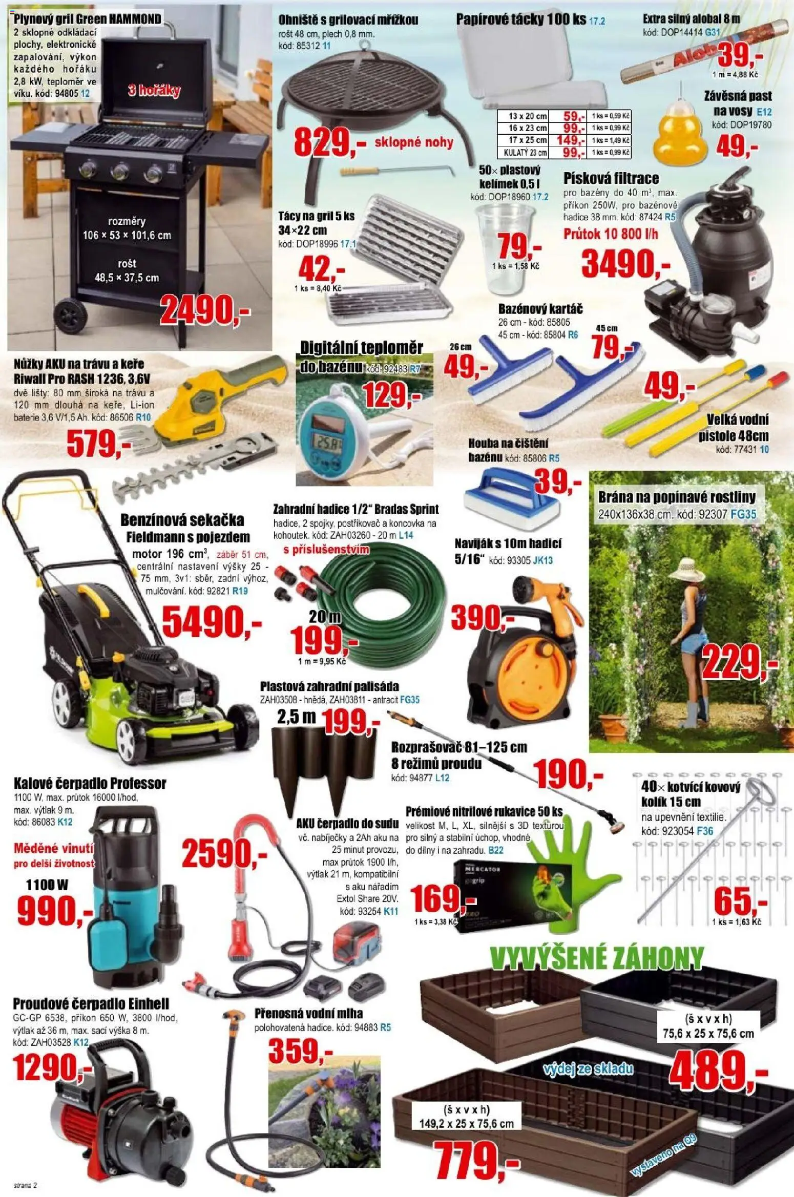 Eva supermarket leták od 24.06.2026 | Strana: 2 | Produkty: Písková filtrace, Sekačka, Kalové čerpadlo, Rošt