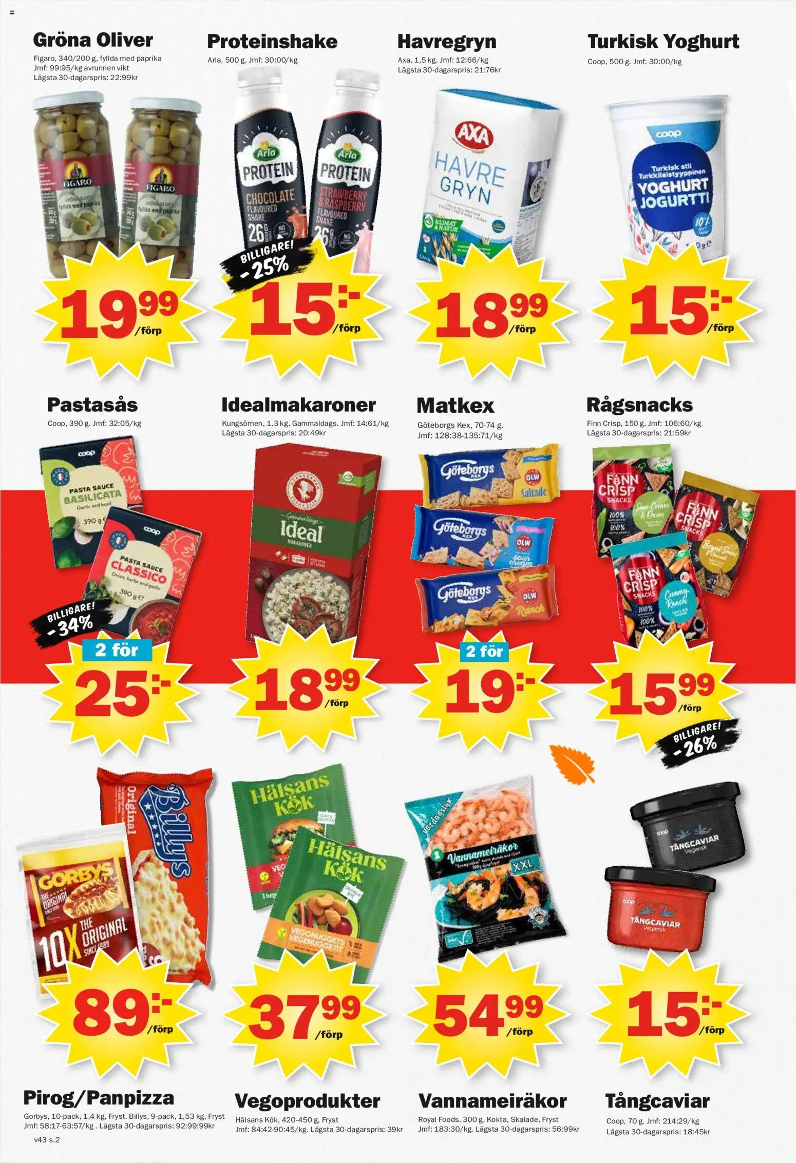 Pekås reklamblad aktuell från 19/10/2026 | Sida: 2 | Produkter: Paprika, Havregryn, Pasta, Protein