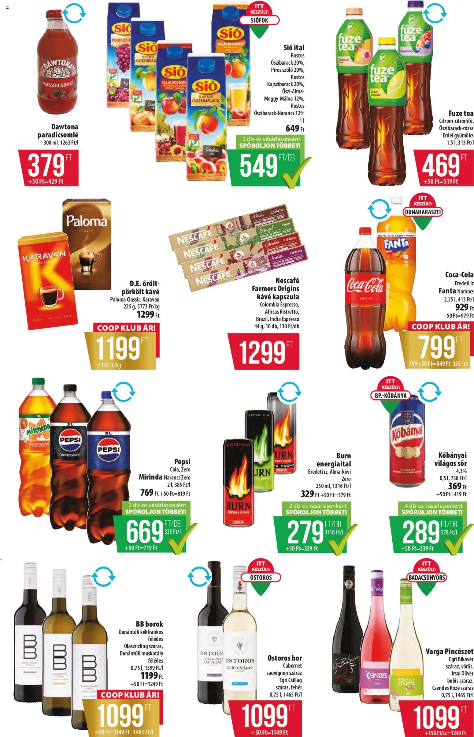 COOP akciós ujság - amely érvényes a következő dátumtól: 2026.10.08. | Oldal: 13 | Termékek: Gyümölcs, Coca Cola, Kávé, Pörkölt