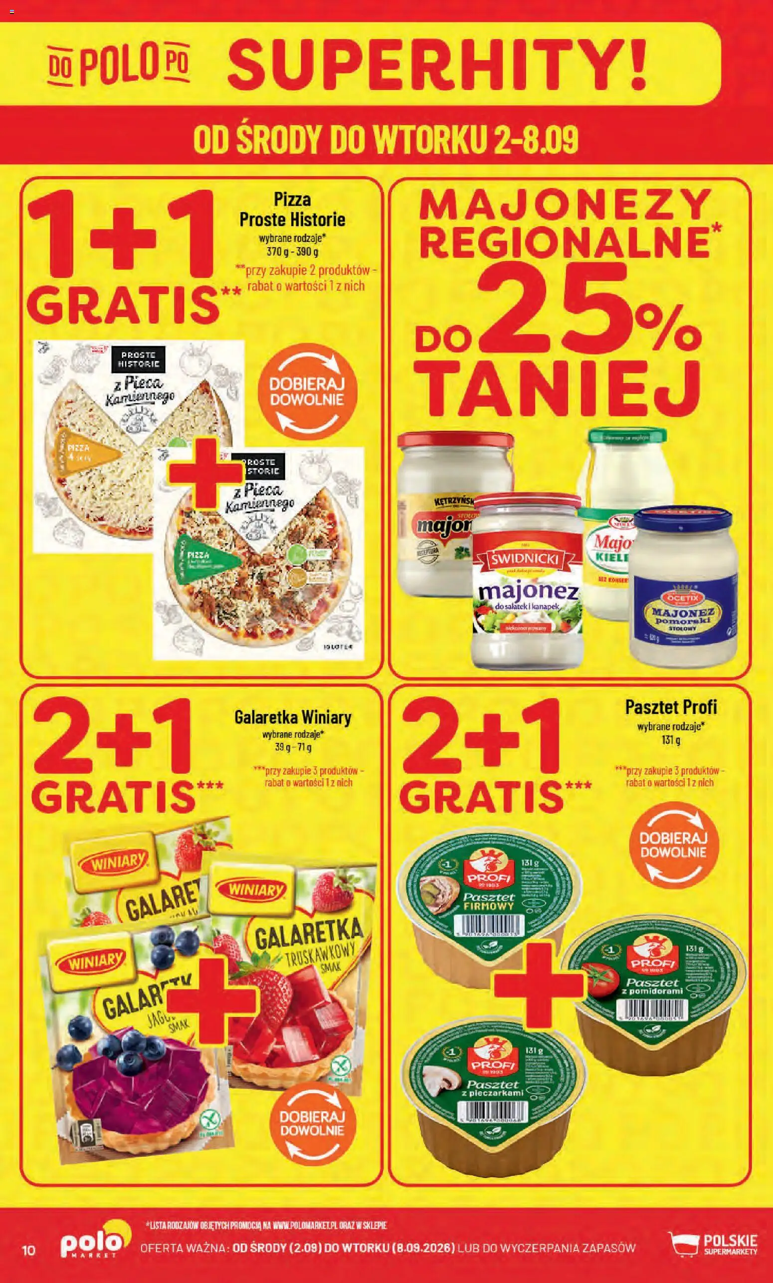 POLOmarket gazetka od 02.09.2026 | Strona: 10 | Produkty: Galaretka, Pasztet, Pizza, Majonez