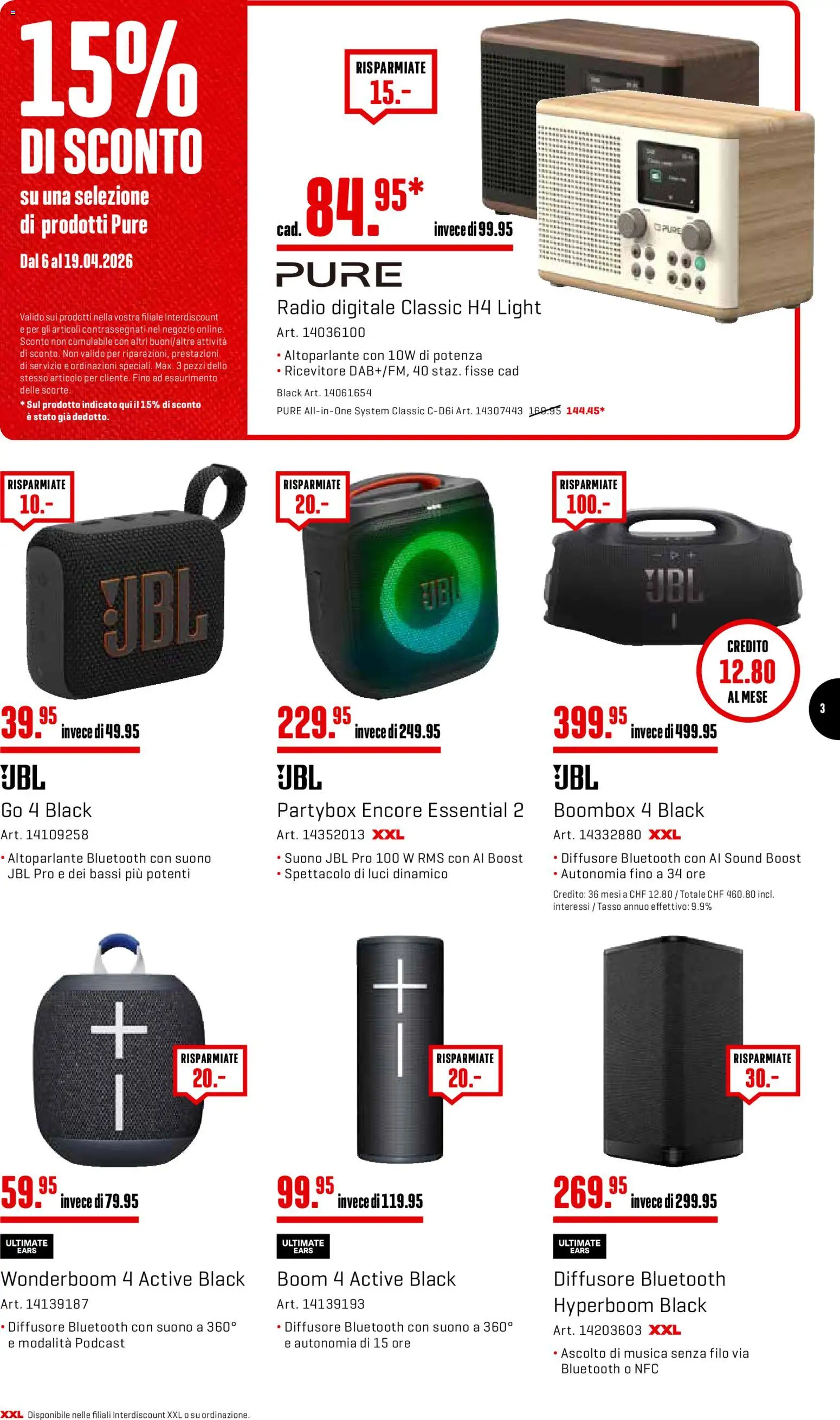 Interdiscount aktionen IT – gültig ab 06.04.2026 | Seite: 3 | Produkte: Radio