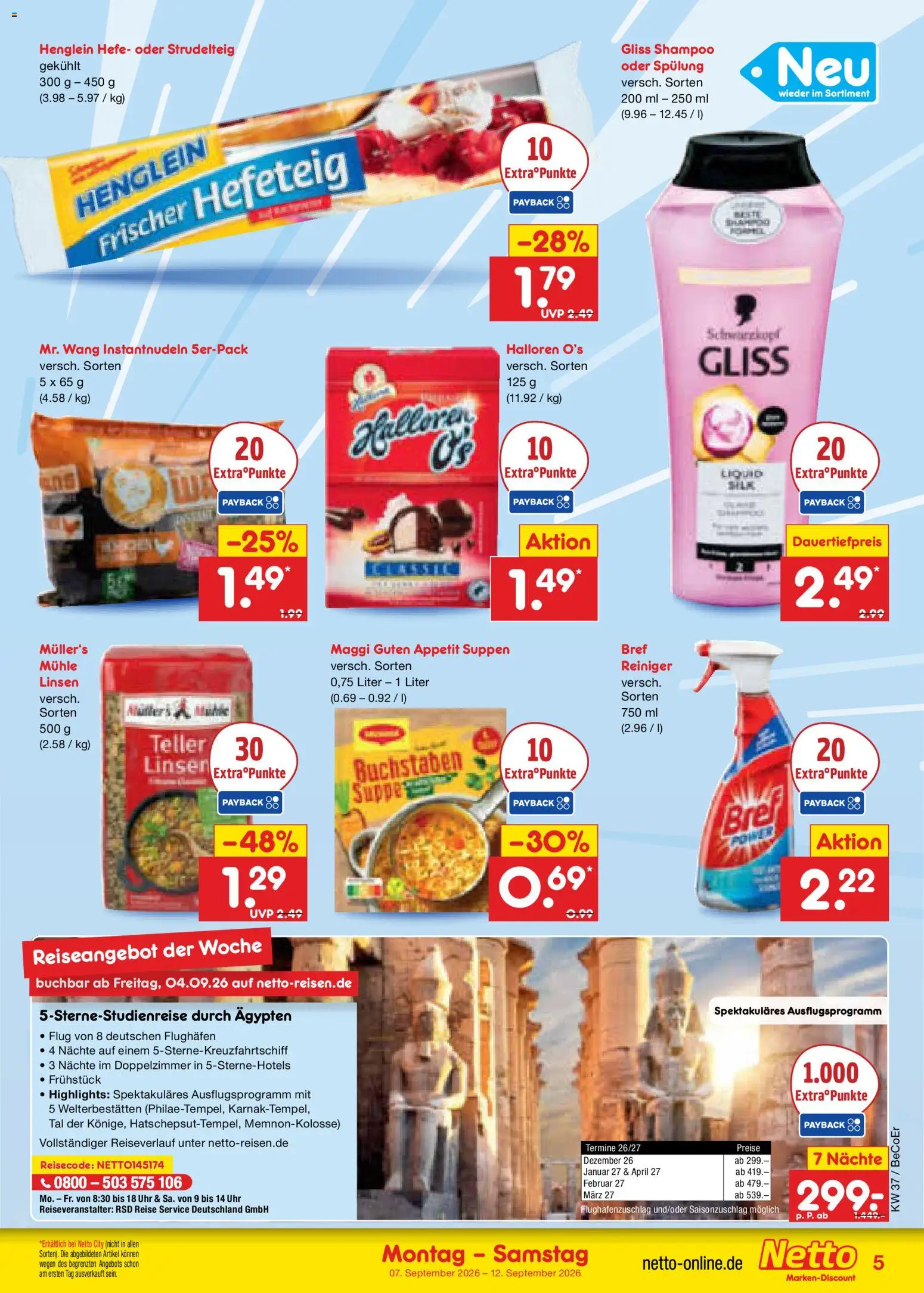 Netto Marken-Discount Prospekt – gültig ab 07.09.2026 | Seite: 9 | Produkte: Mühle, Maggi, Shampoo, Uhr