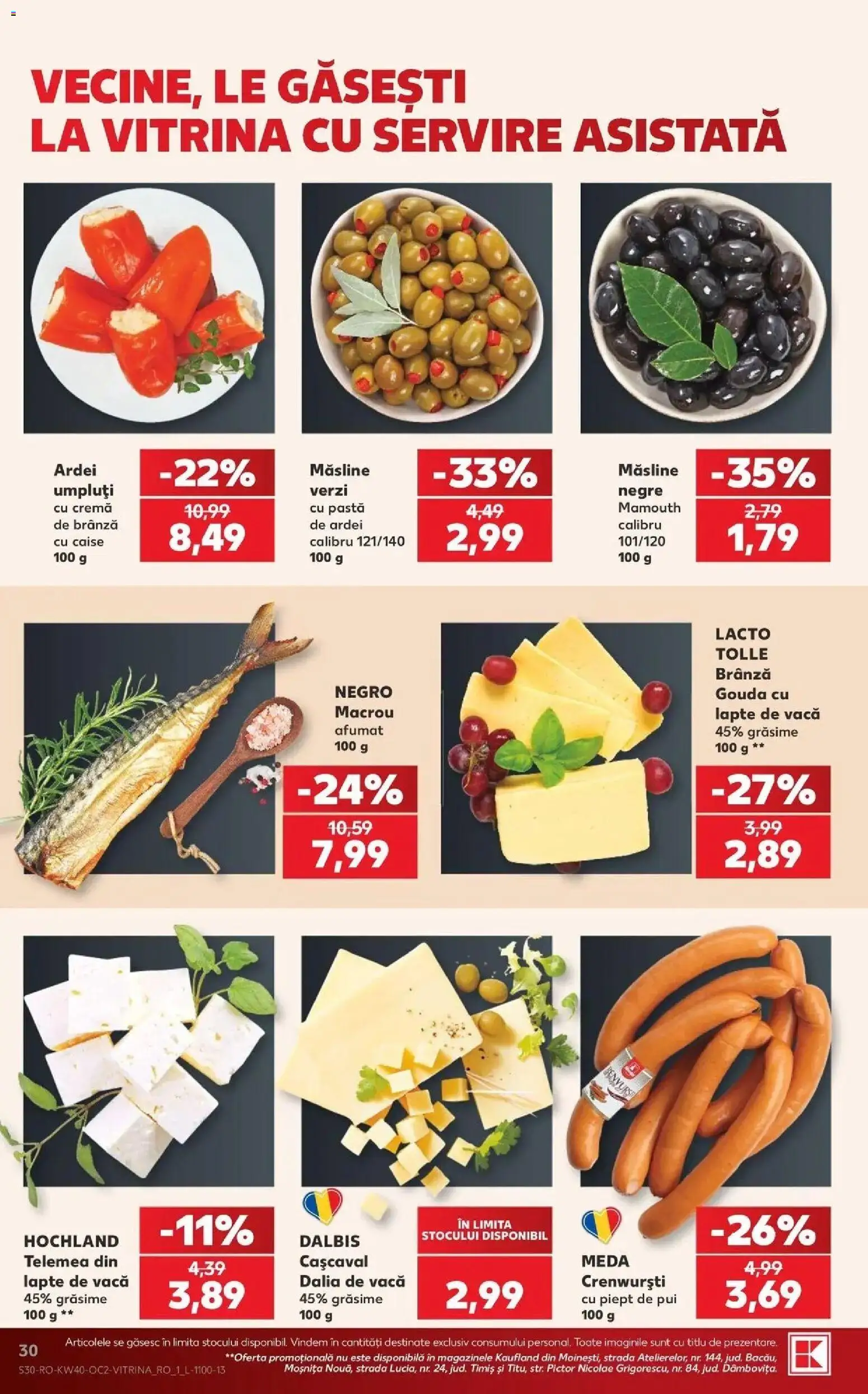 Kaufland Sovata 30.09.2026 - Revista si Oferta | Pagină: 30 | Produse: Măsline, Ardei, Hochland, Cremă