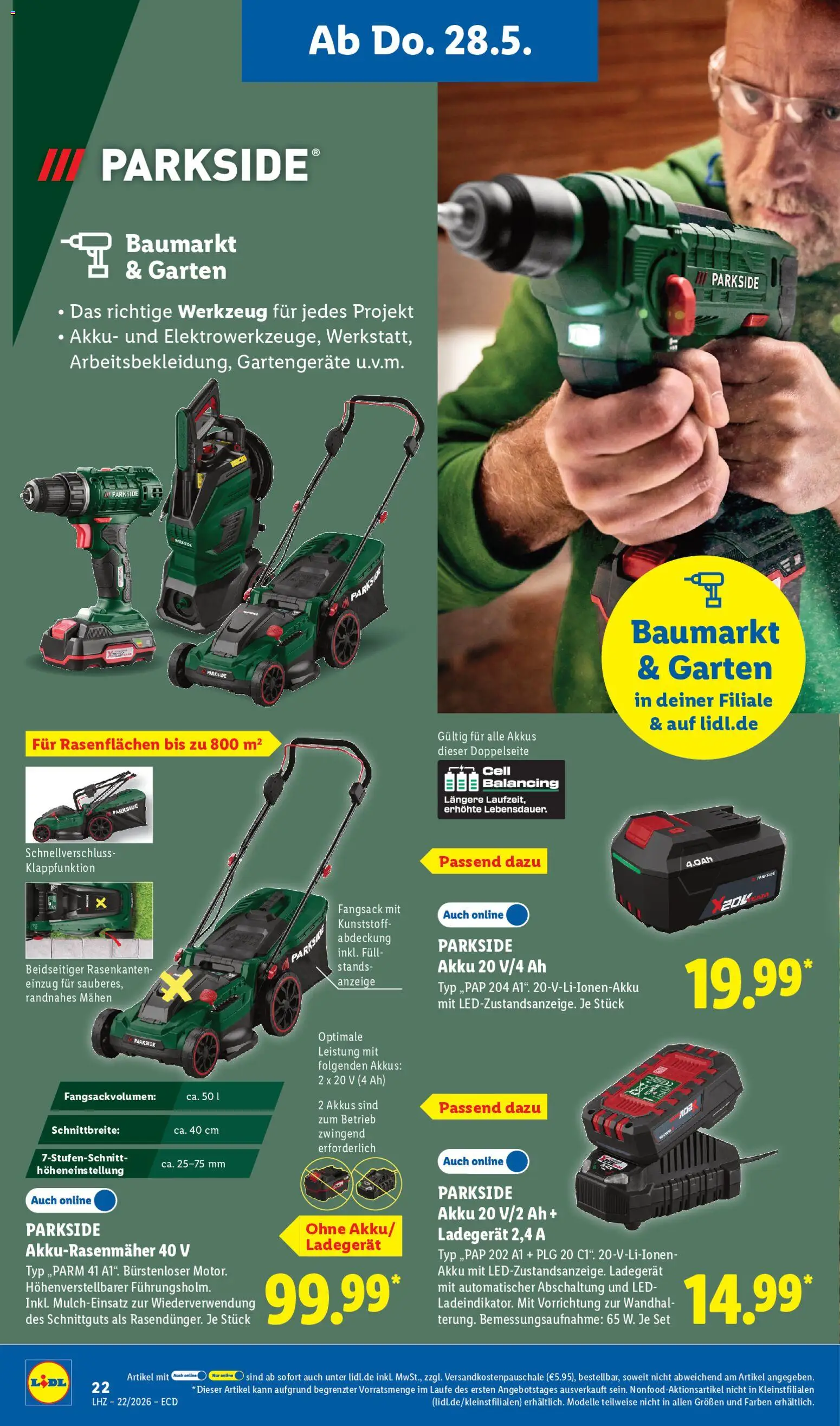 Lidl Německo leták od 25.05.2026 | Strana: 16 | Produkty: Parkside, LED