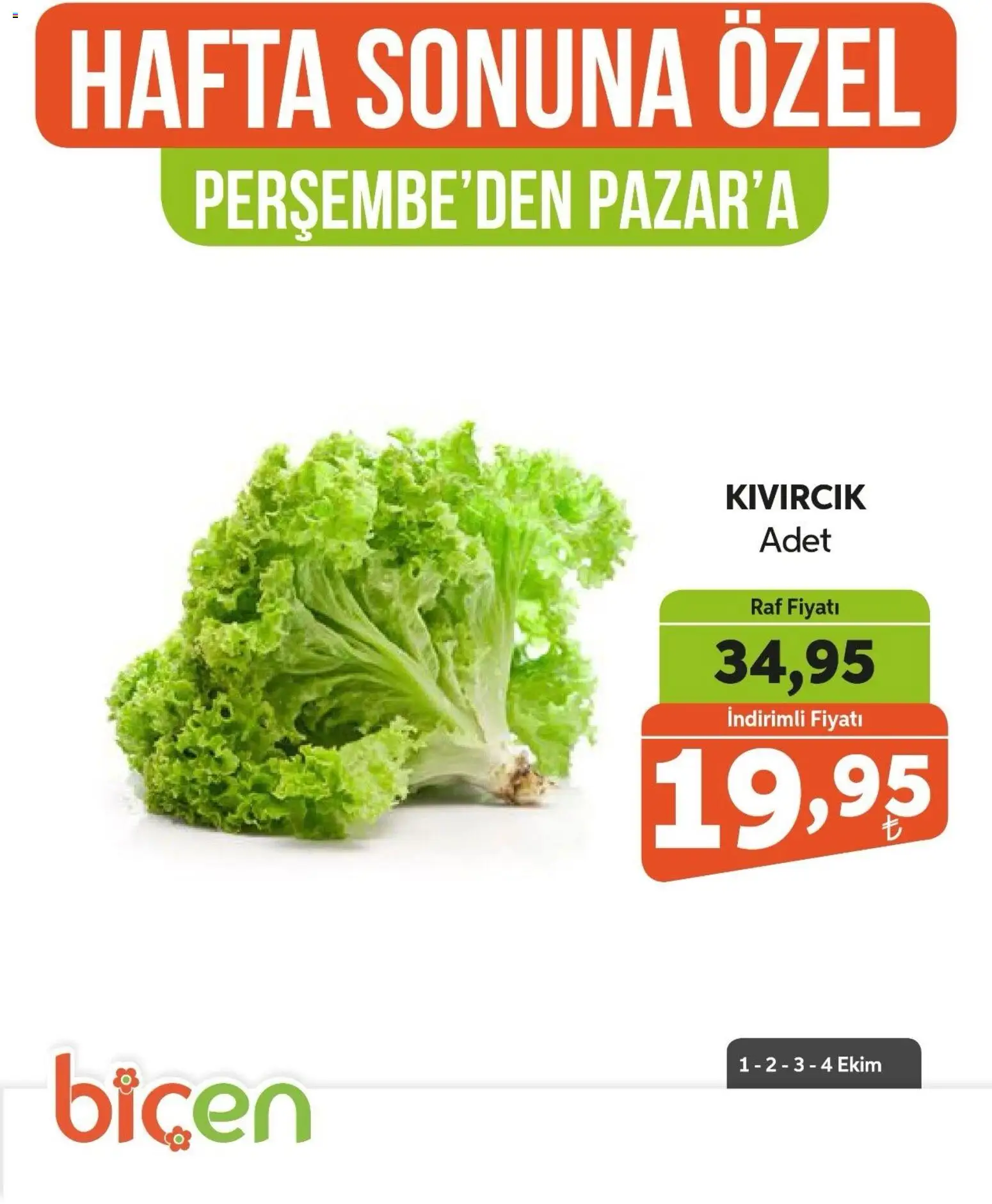 Biçen Market - Hafta Sonuna Özel - Sebze İndirimi - 01 Ekim 2026 tarihinden itibaren geçerlidir | Sayfa: 10 | Ürünler: Raf