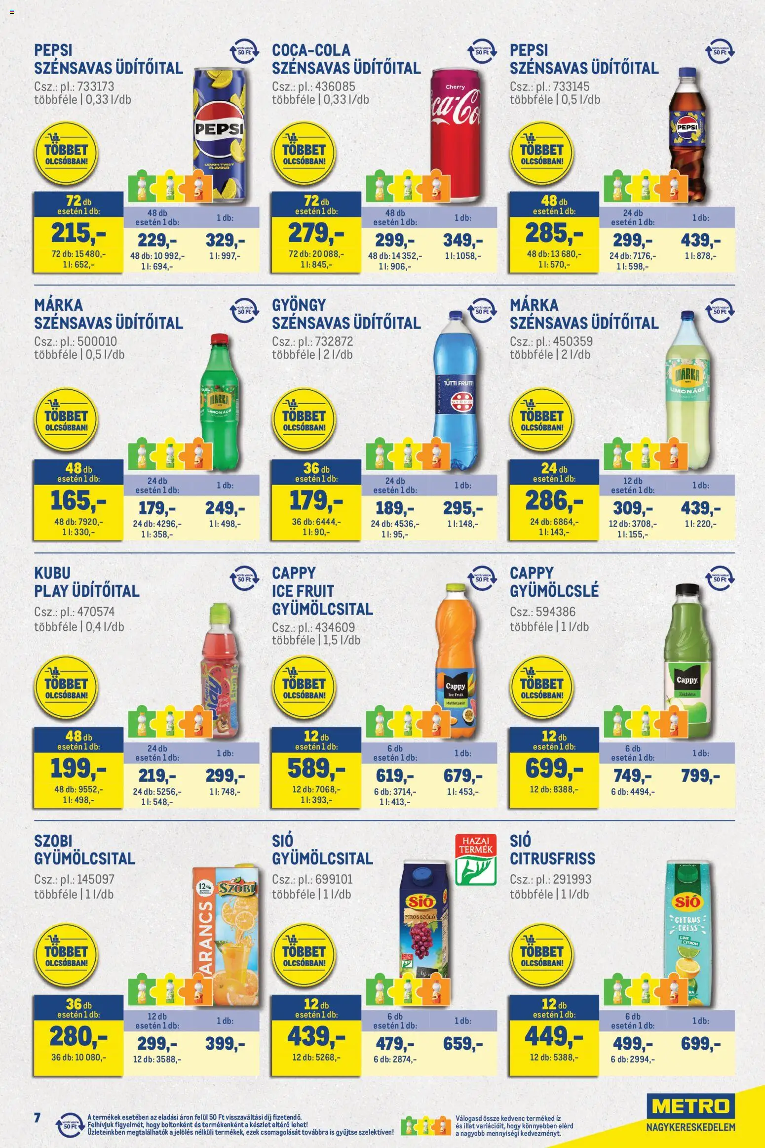 Metro akciós ujság - amely érvényes a következő dátumtól: 2026.09.01. | Oldal: 7 | Termékek: Szőlő, Pepsi, Kubu, Márka