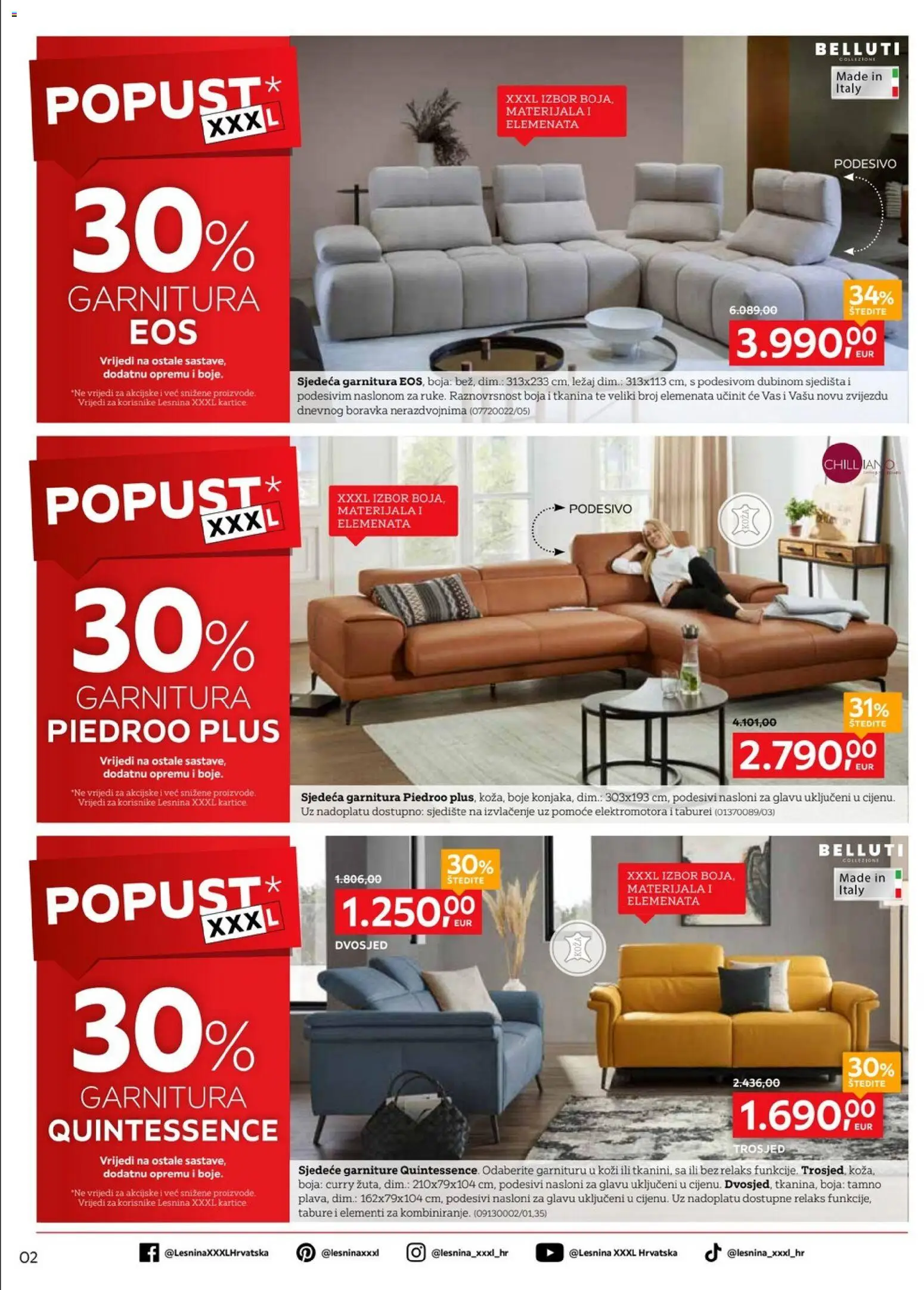 Lesnina katalog | vrijedi od 10.09.2026 | Stranica: 2 | Proizvodi: Trosjed, Tabure, Dvosjed, Curry
