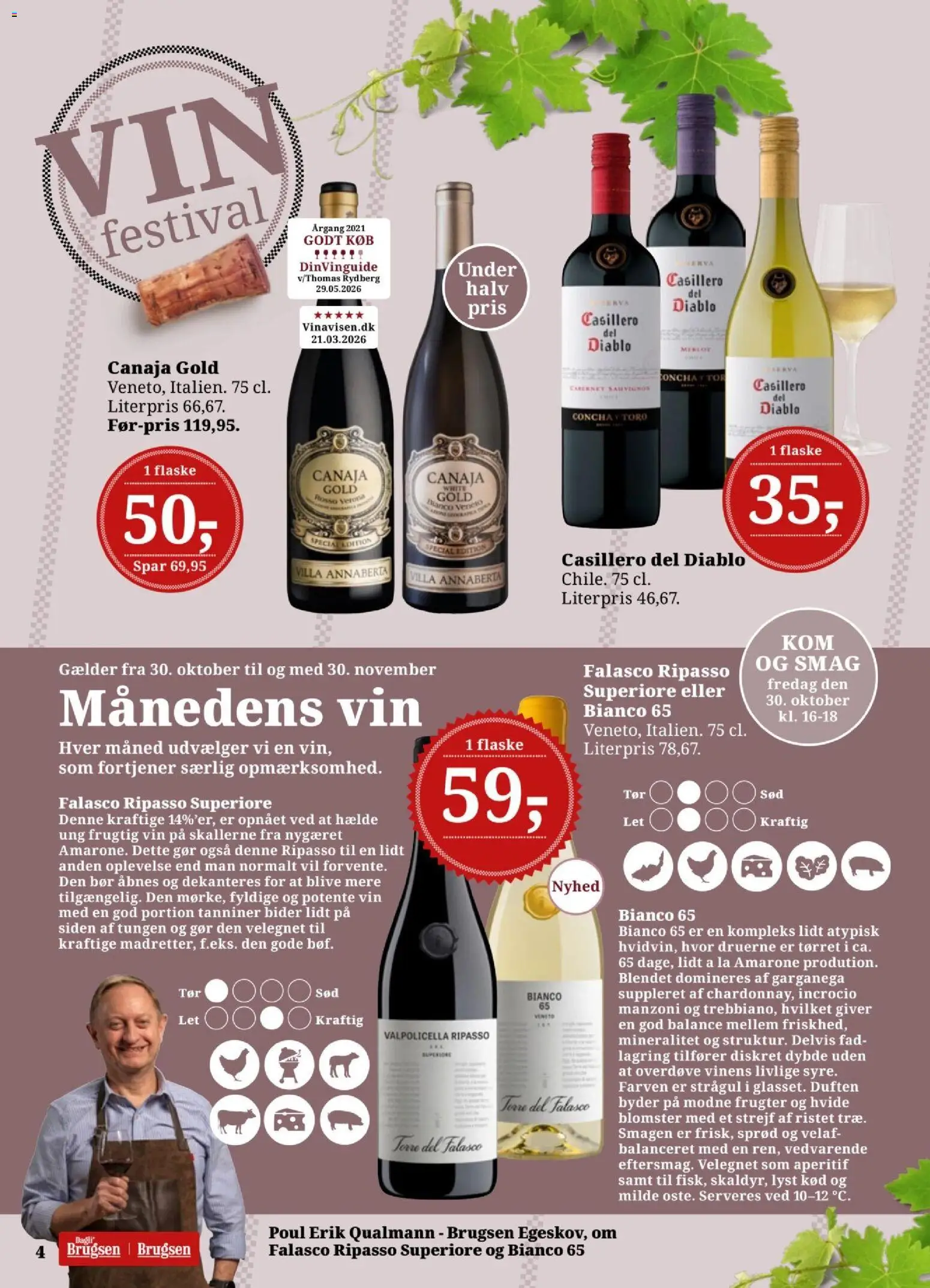 Dagli'Brugsen tilbudsavis – gyldig fra 23/10/2026 | Side: 4 | Produkter: Vin, Søm