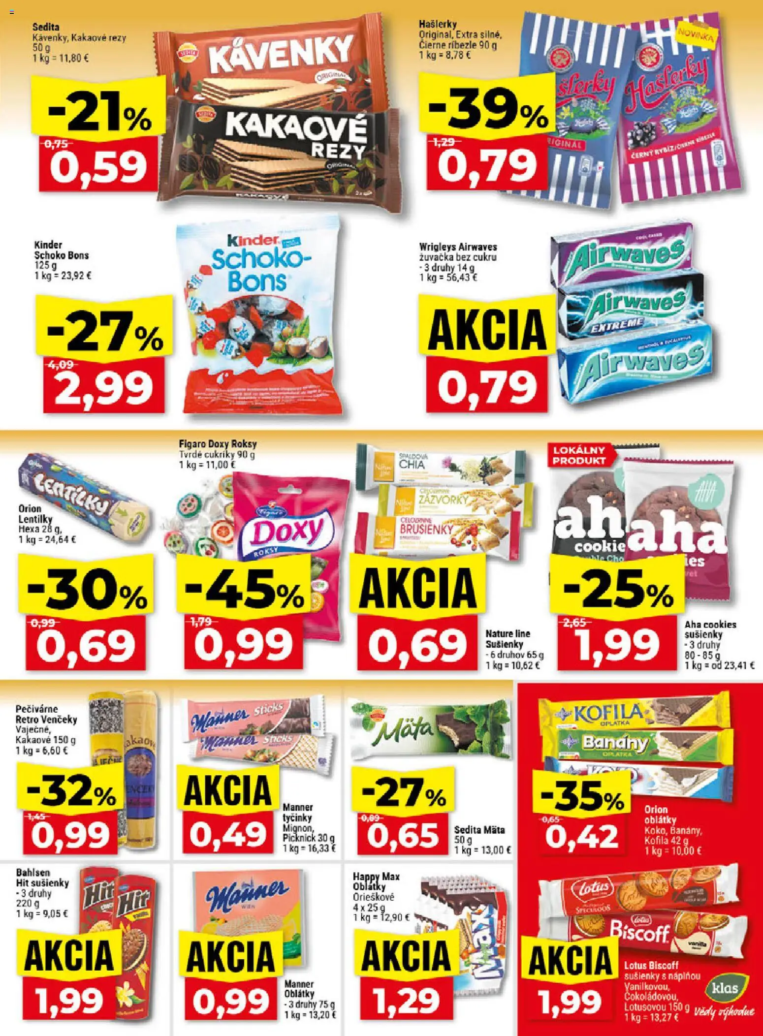 Nové Klas akcie – leták je platný od 12.10.2026 | Strana: 16 | Produkty: Ríbezle, Venčeky, Lotus, Cukríky