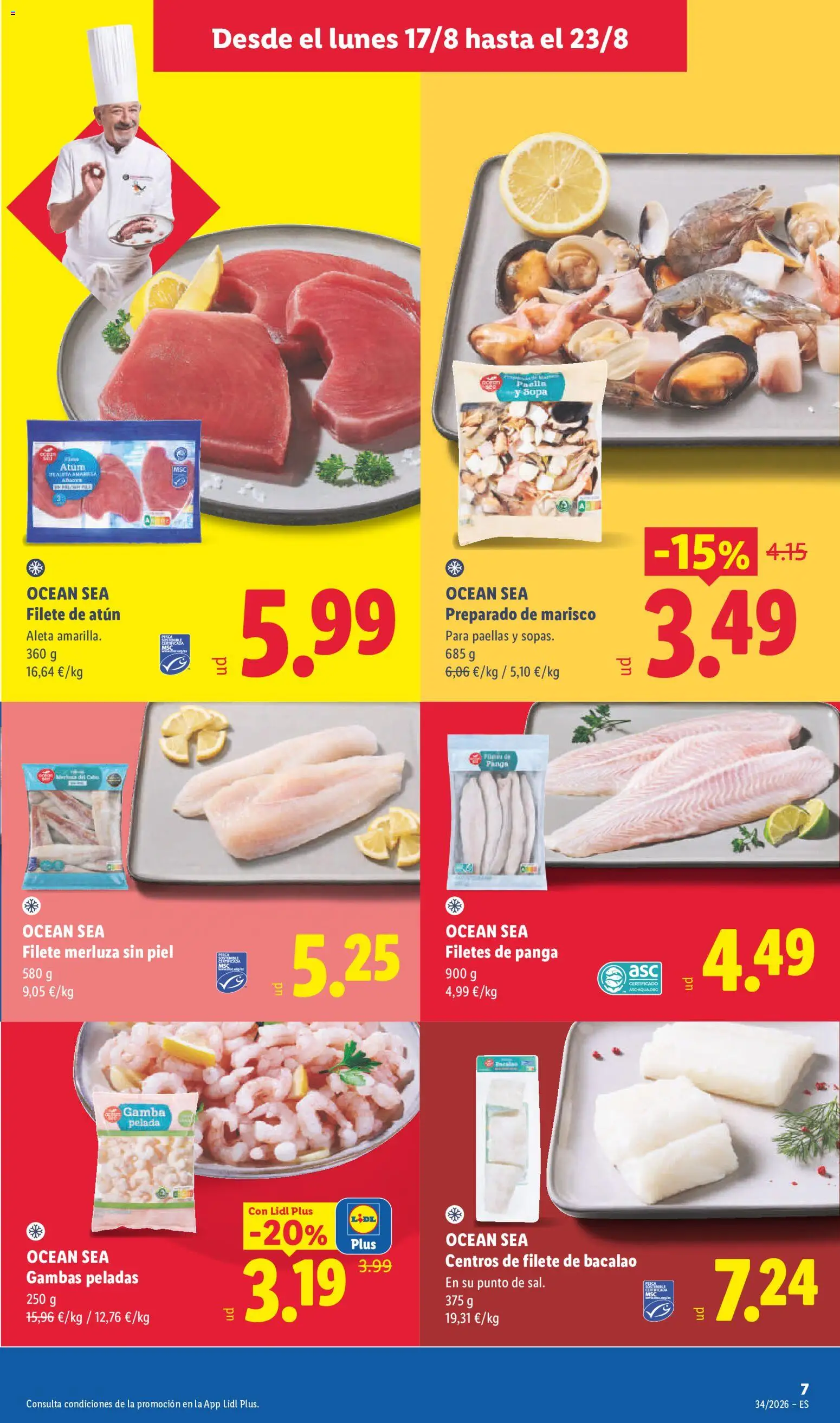 Lidl folleto │ válido desde el 17/08/2026 | Página: 9 | Productos: Atún, Filete de atún, Filete, Gamba