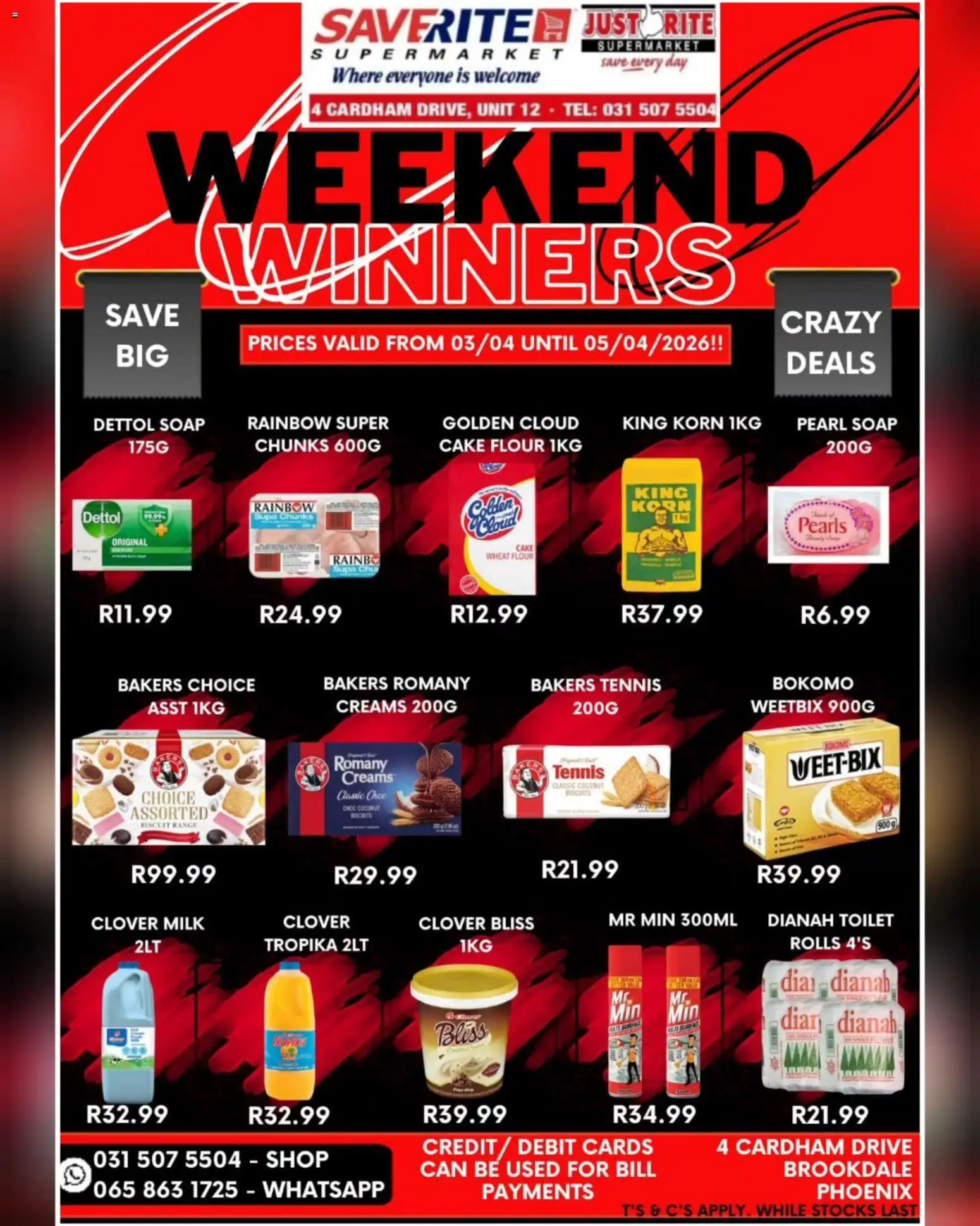 Saverite Weekend Winners (03/04/2026 - 05/04/2026) Online