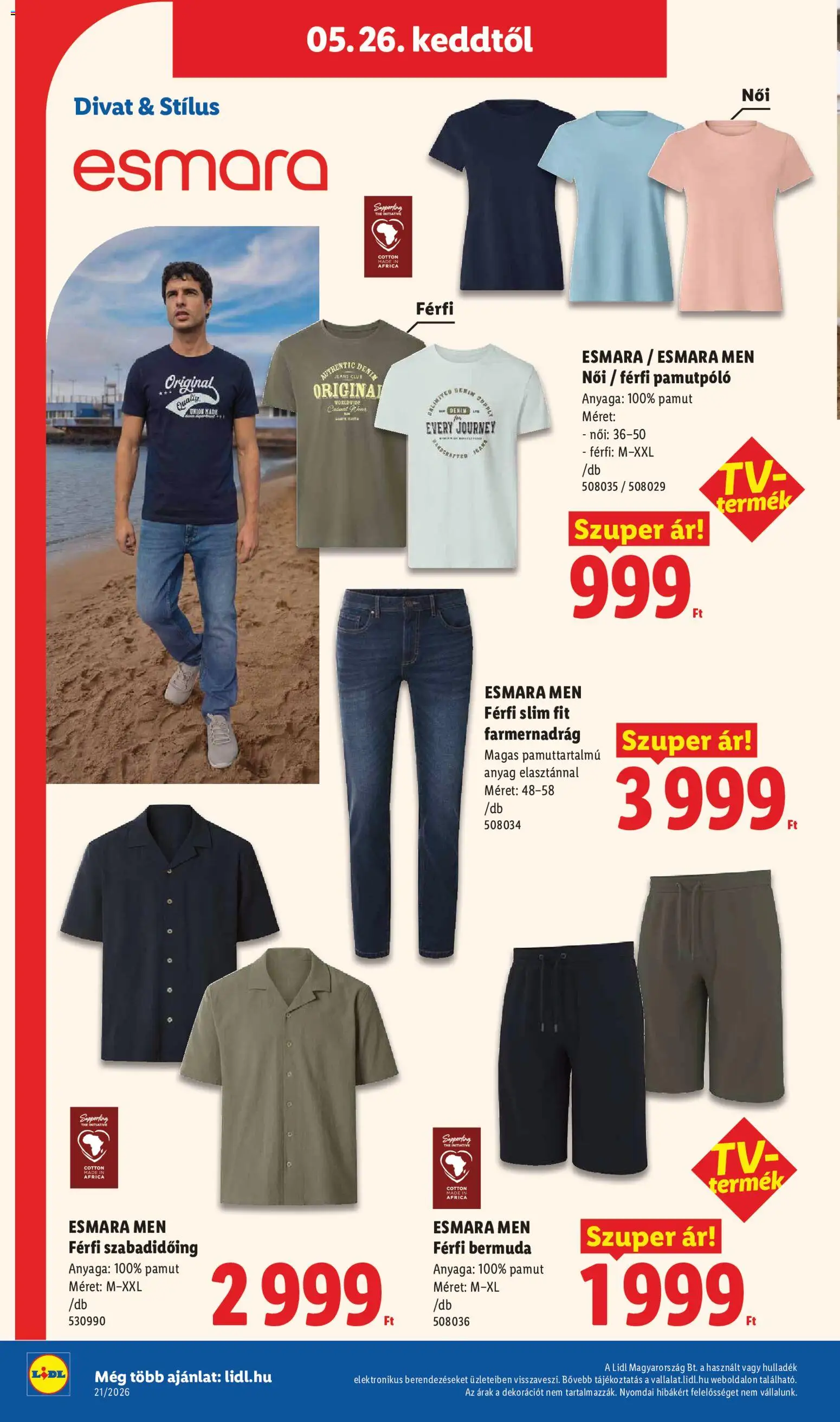 Lidl akciós ujság - amely érvényes a következő dátumtól: 21.05.2026 | Oldal: 26 | Termékek: Farmernadrág