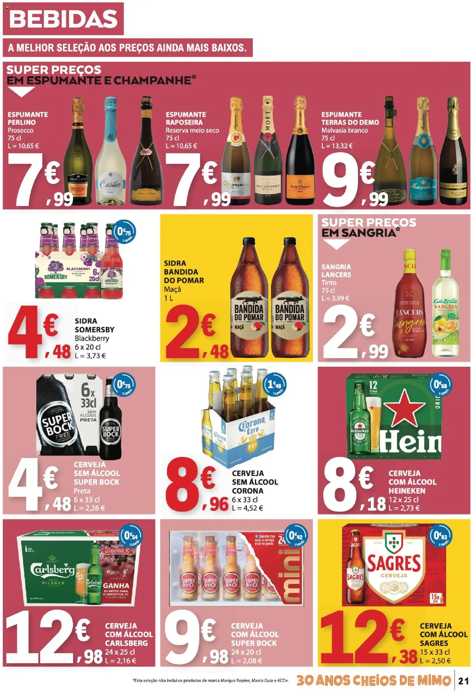 E.Leclerc folheto │ válido de 16.04.2026 | Página: 21 | Produtos: Espumante, Prosecco, Super bock, Cerveja