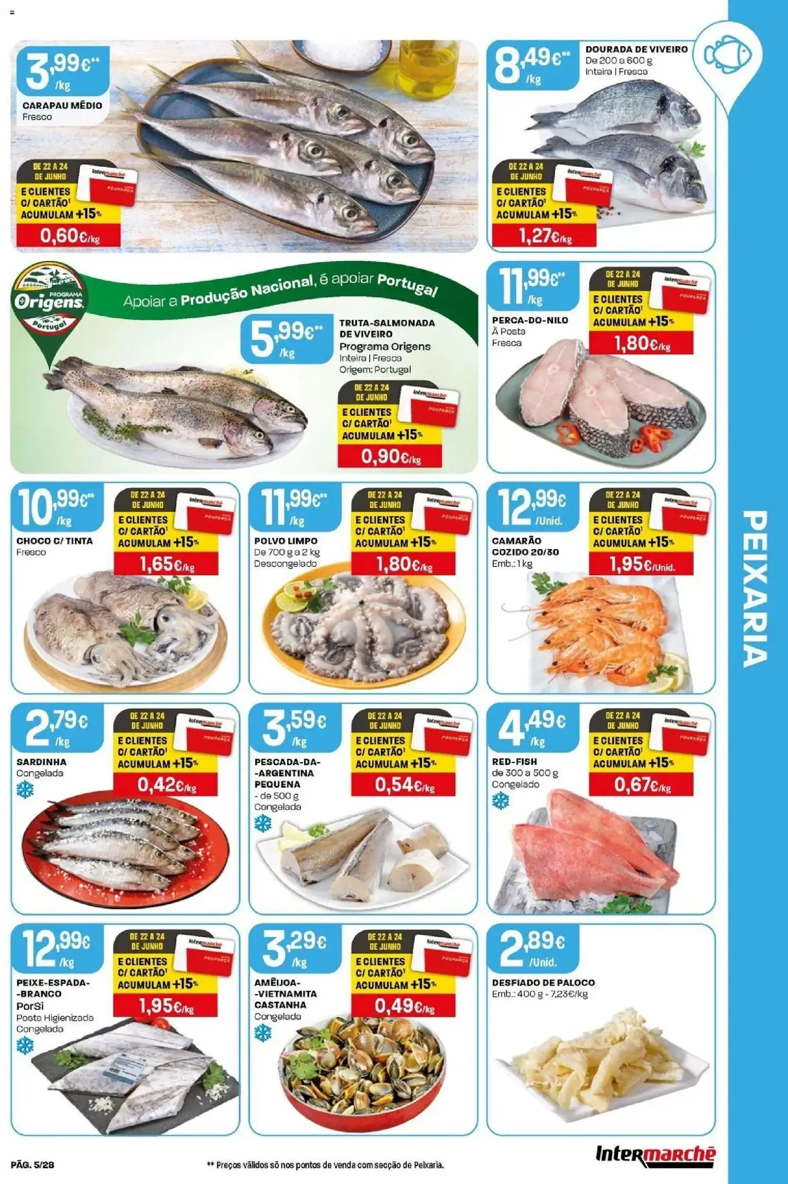 Intermarché Isto é que são preços BAIXOS │ válido de 18/06/2026 | Página: 5 | Produtos: Dourada, Polvo, Tinta, Camarão