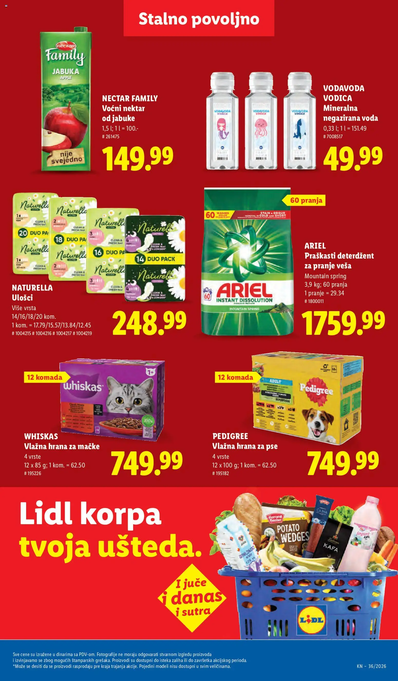 Lidl katalog - važi od 03.09.2026 | Strana: 49 | Proizvode: Hrana za pse, Nektar, Voda, Ulošci