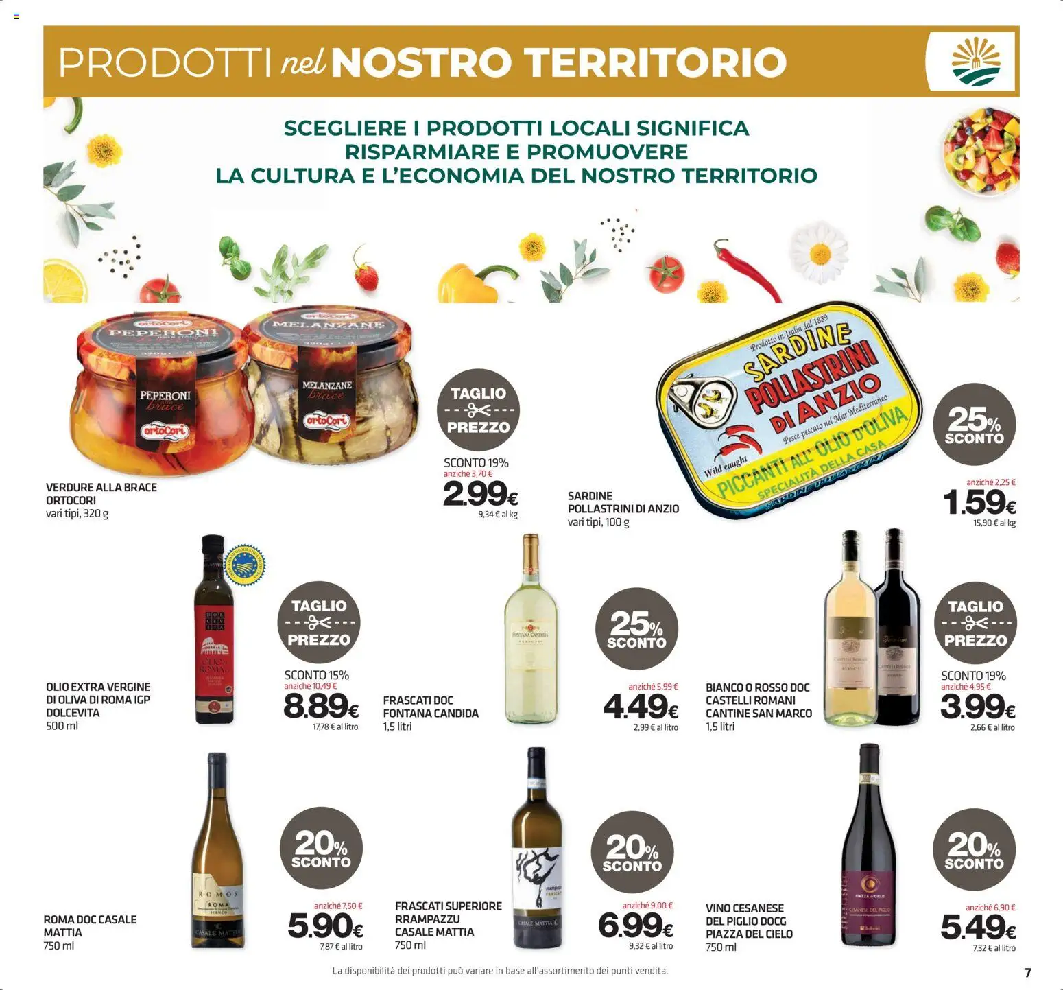 Volantino Superconti del 16/07/2026 | Pagina: 7 | Prodotti: Verdure, Olio, Vino, Olio extra vergine