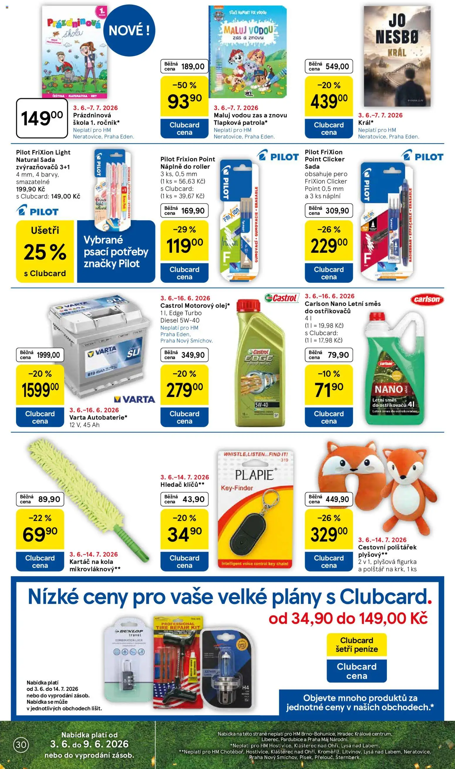 Tesco leták - Hypermarket od 03.06.2026 | Strana: 30 | Produkty: Pero, Směs do ostřikovačů, Kola, Kartáč