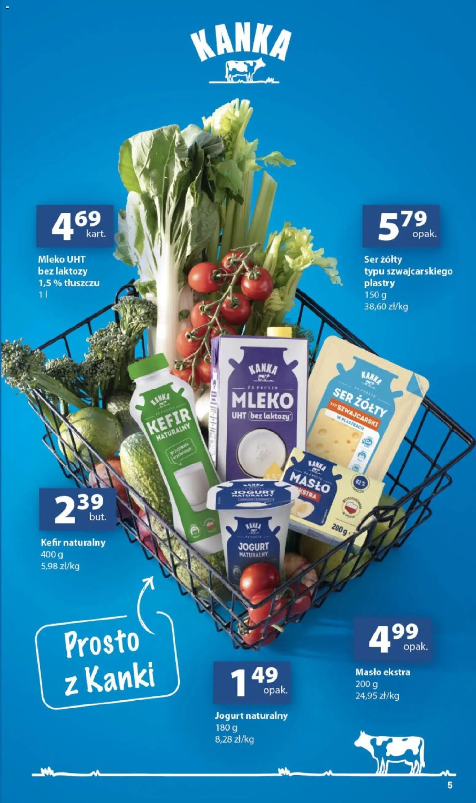 Delikatesy Centrum gazetka od 06.08.2026 | Strona: 5 | Produkty: Ser żółty, Jogurt naturalny, Masło, Jogurt