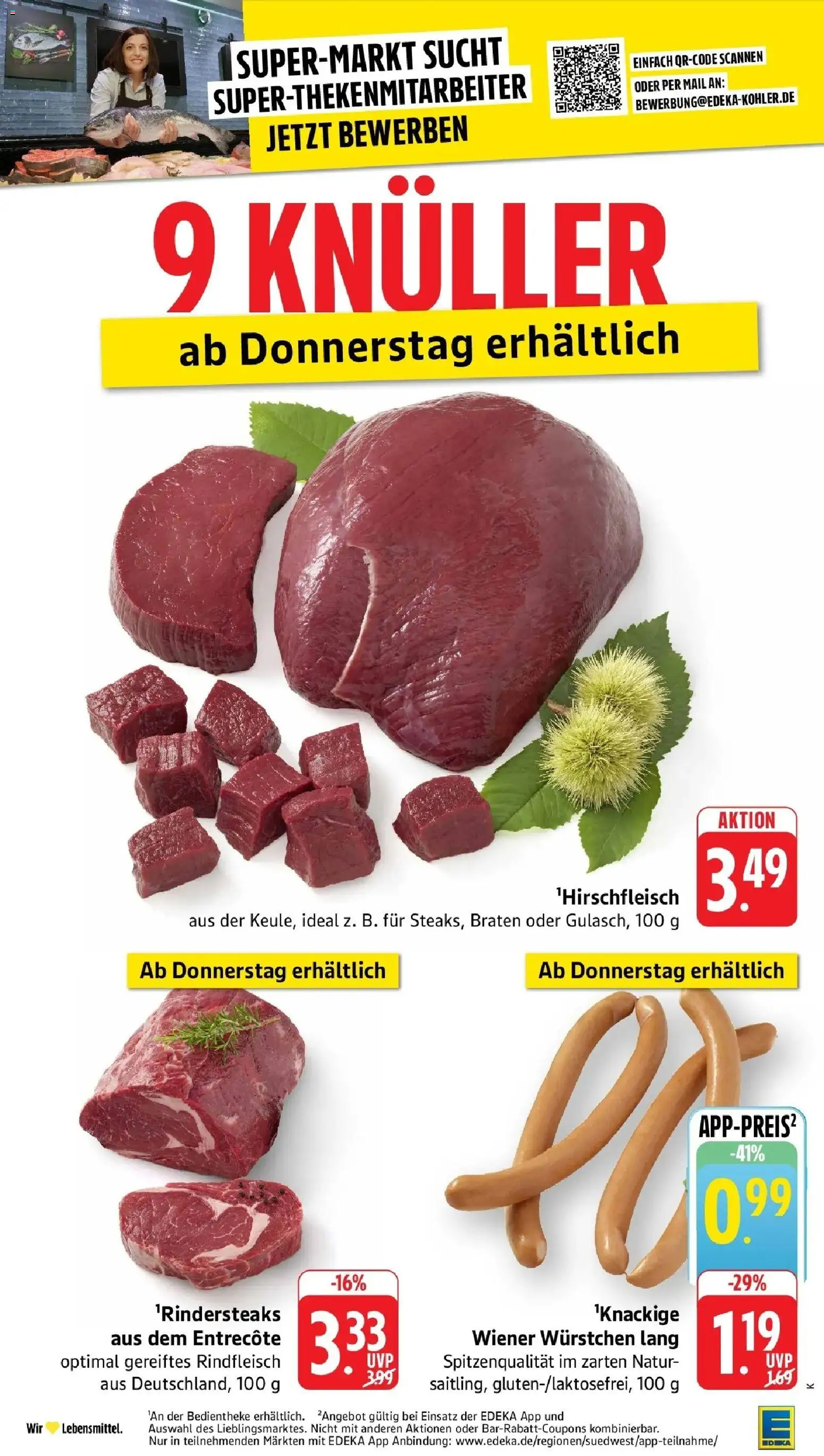 Edeka Prospekt Ettenheim (ab 19.10.2026) » Angebote Online | Seite: 55 | Produkte: Wiener wurstchen, Entrecote, Rindfleisch