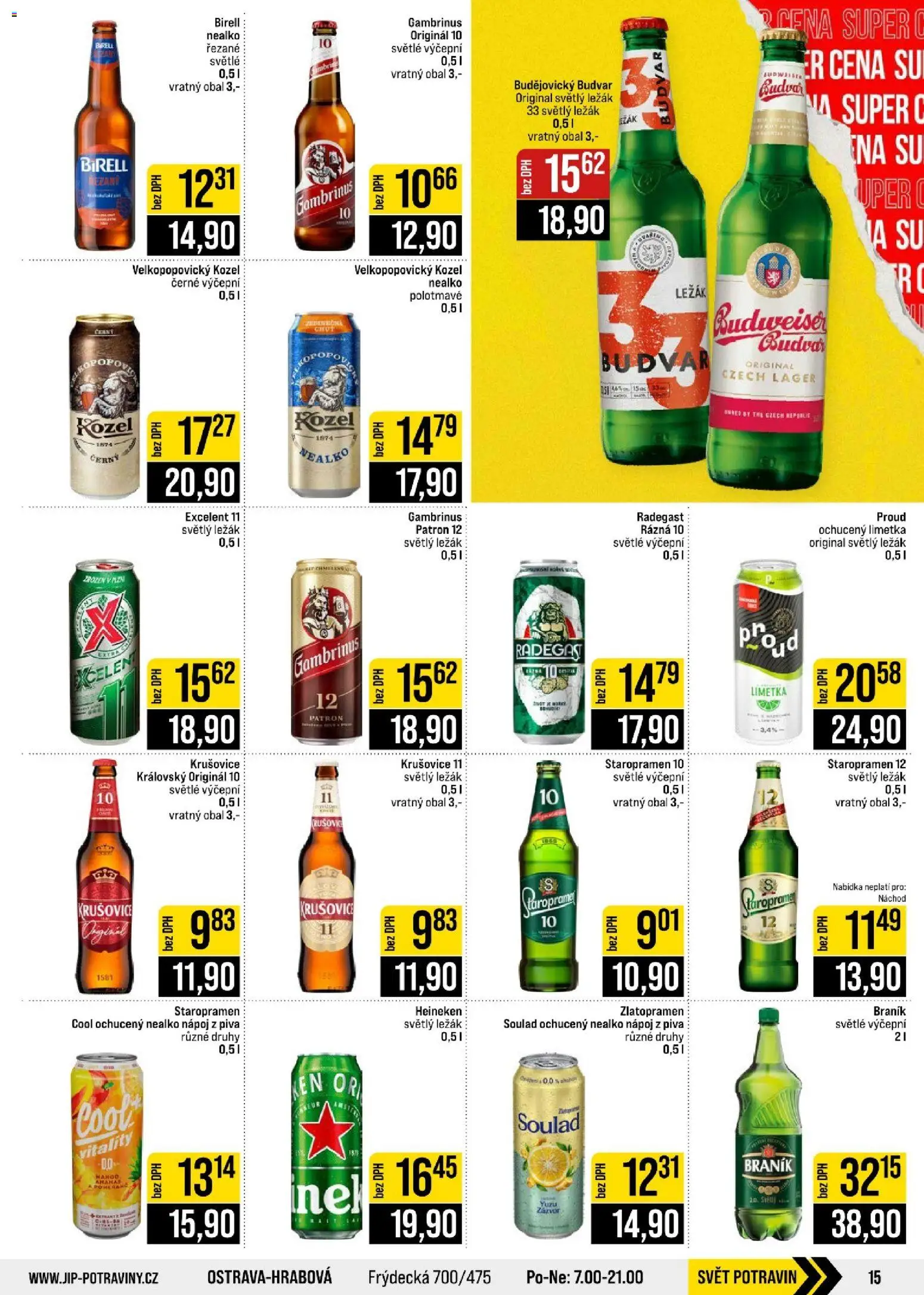 Jip leták - Cash & Carry od 23.09.2026 | Strana: 15 | Produkty: Zlatopramen, Staropramen 10, Staropramen Cool, Braník