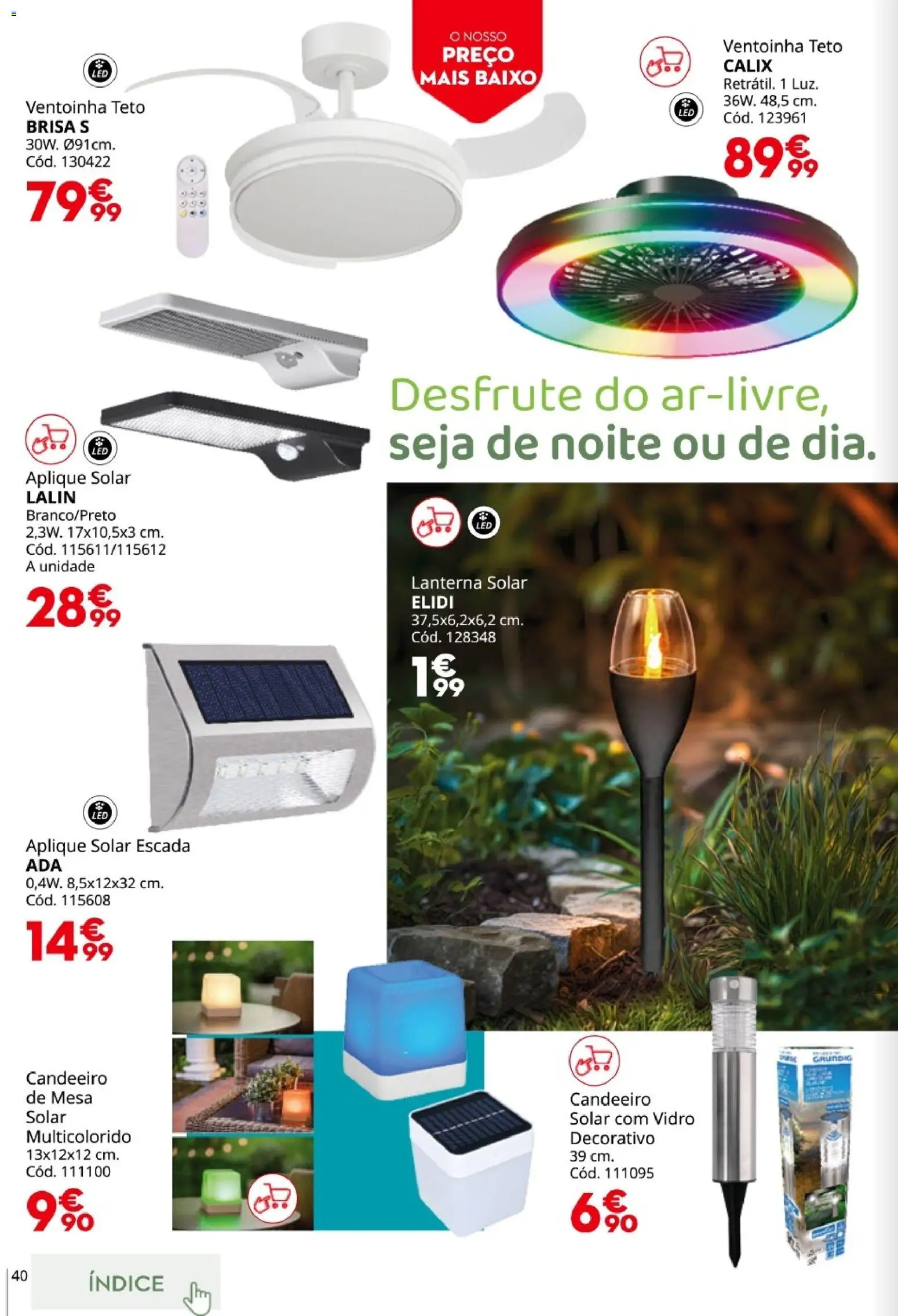 Conforama Jardim │ válido de 19.03.2026 | Página: 40 | Produtos: Escada, Candeeiro, Mesa, Lanterna