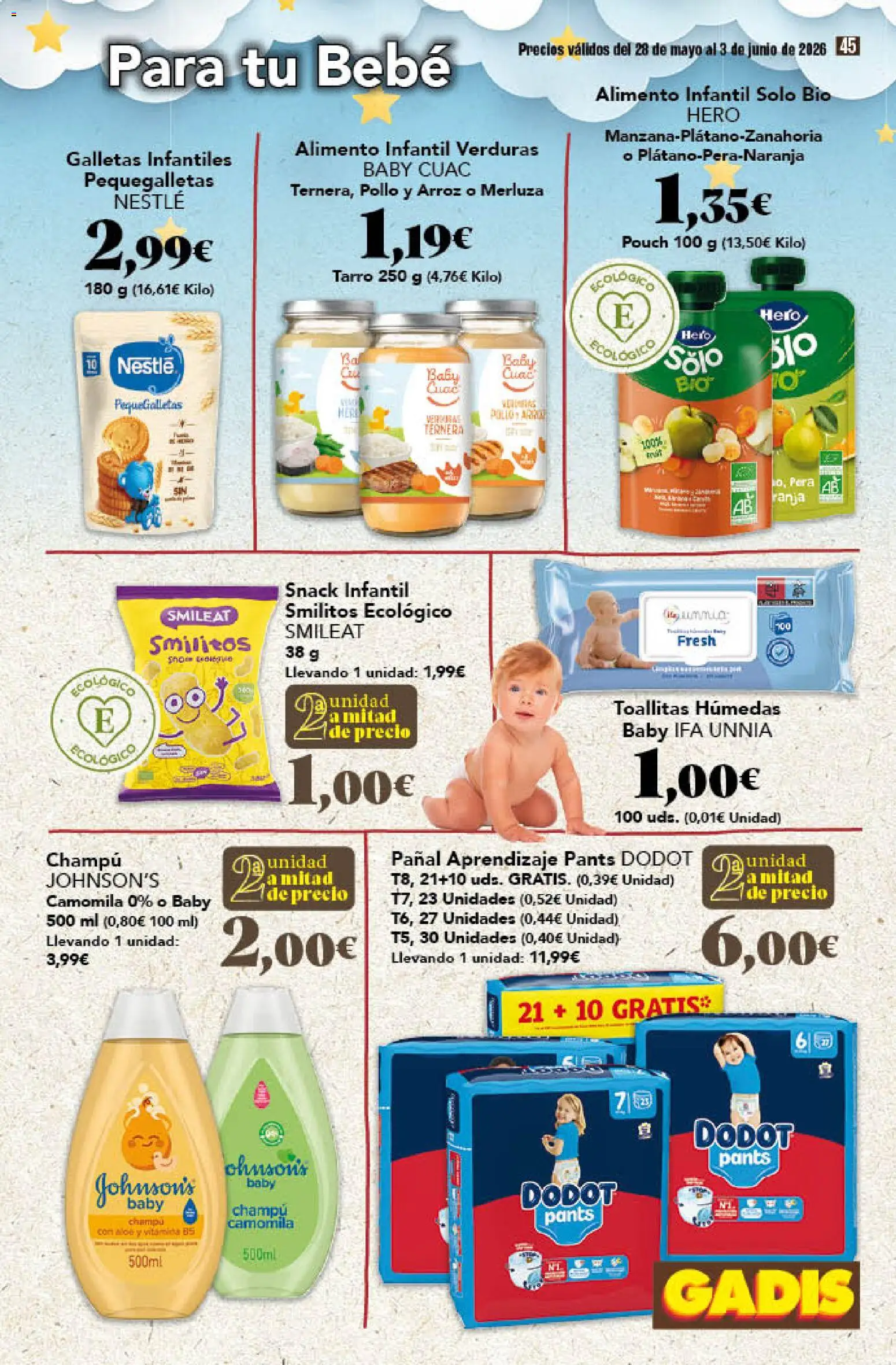 Gadis folleto │ válido desde el 28.05.2026 | Página: 45 | Productos: Champú, Arroz, Galletas